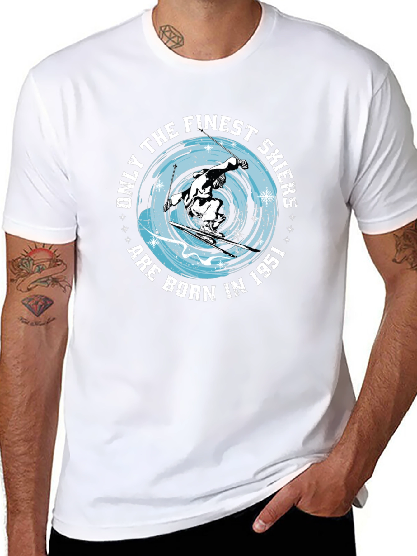 Finest Skiers Born In 1951 Black T-Shirt