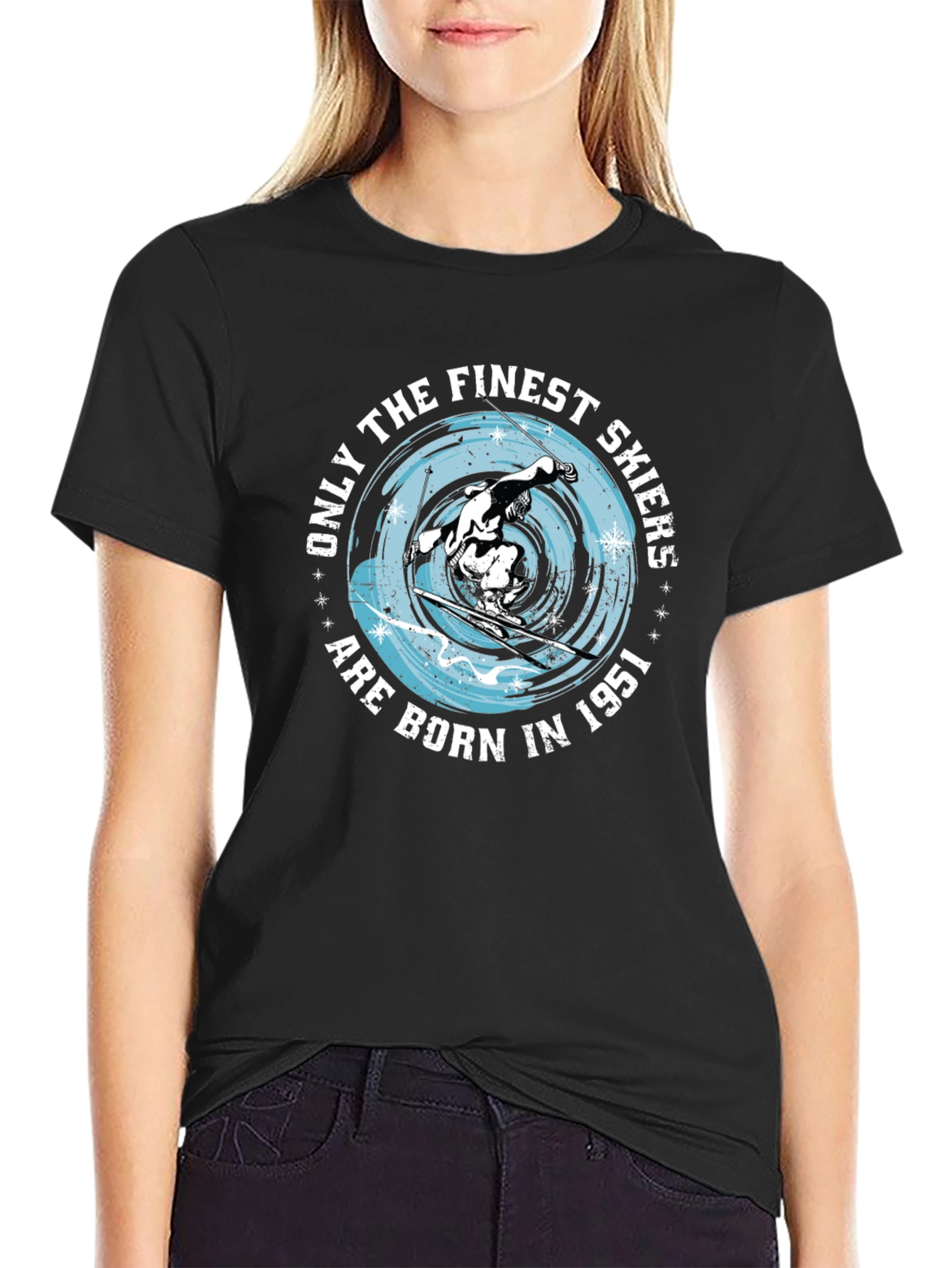 Finest Skiers Born In 1951 Black T-Shirt