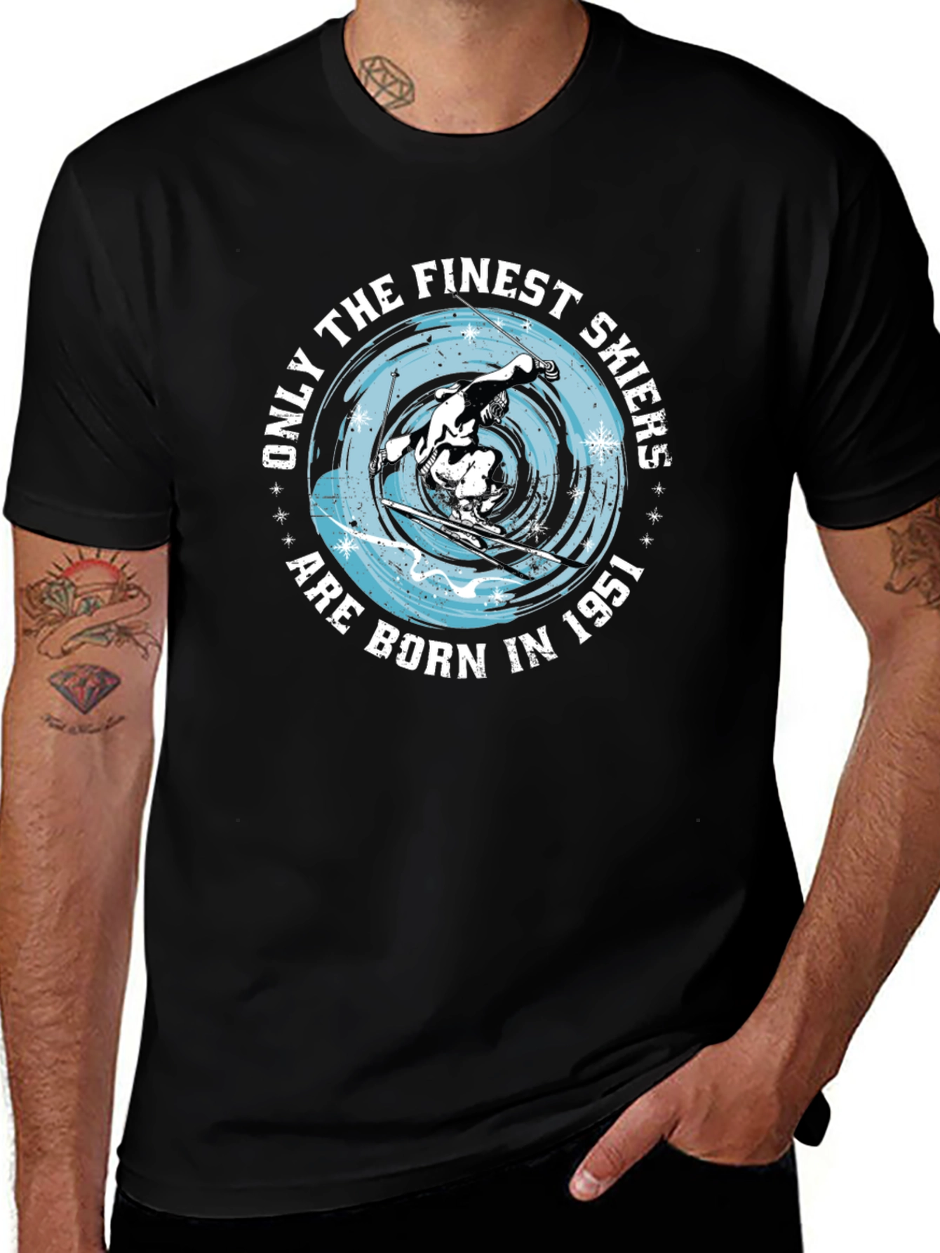 Finest Skiers Born In 1951 Black T-Shirt