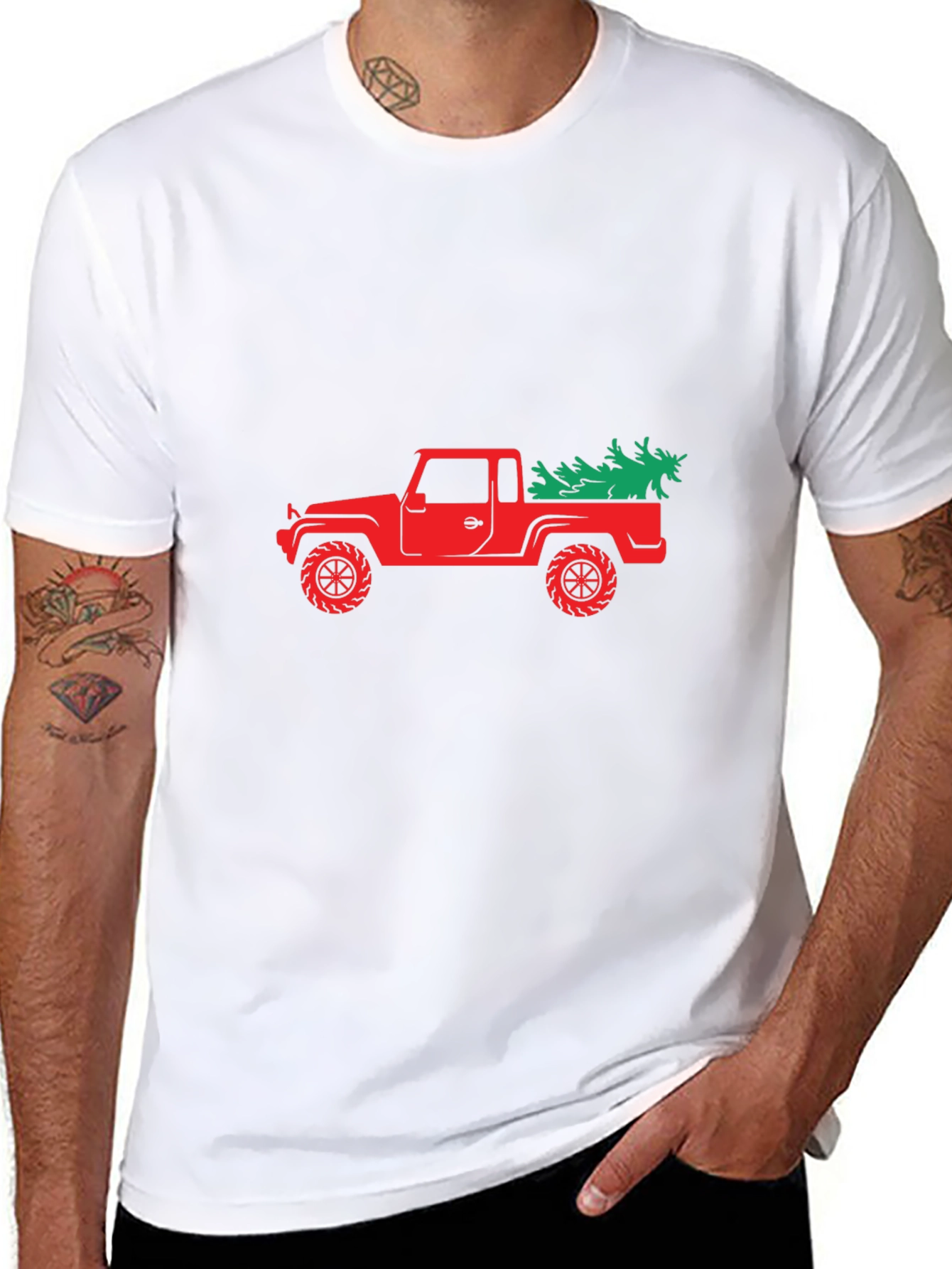Red Truck Christmas Tree T-Shirt