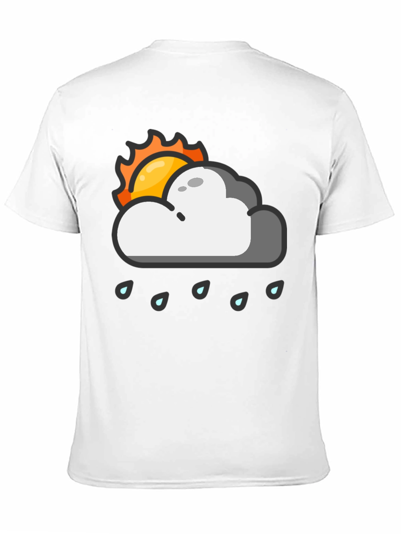 Rainy Day Sun Graphic Tee - Black Cotton T-Shirt