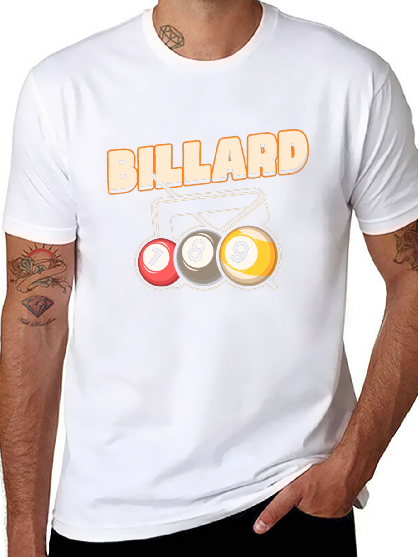 Billiard T-Shirt - 7 8 9 Ball Design