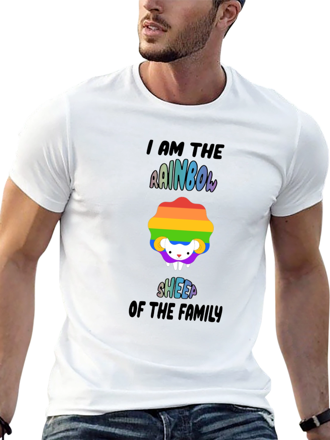 Rainbow Sheep Family T-Shirt