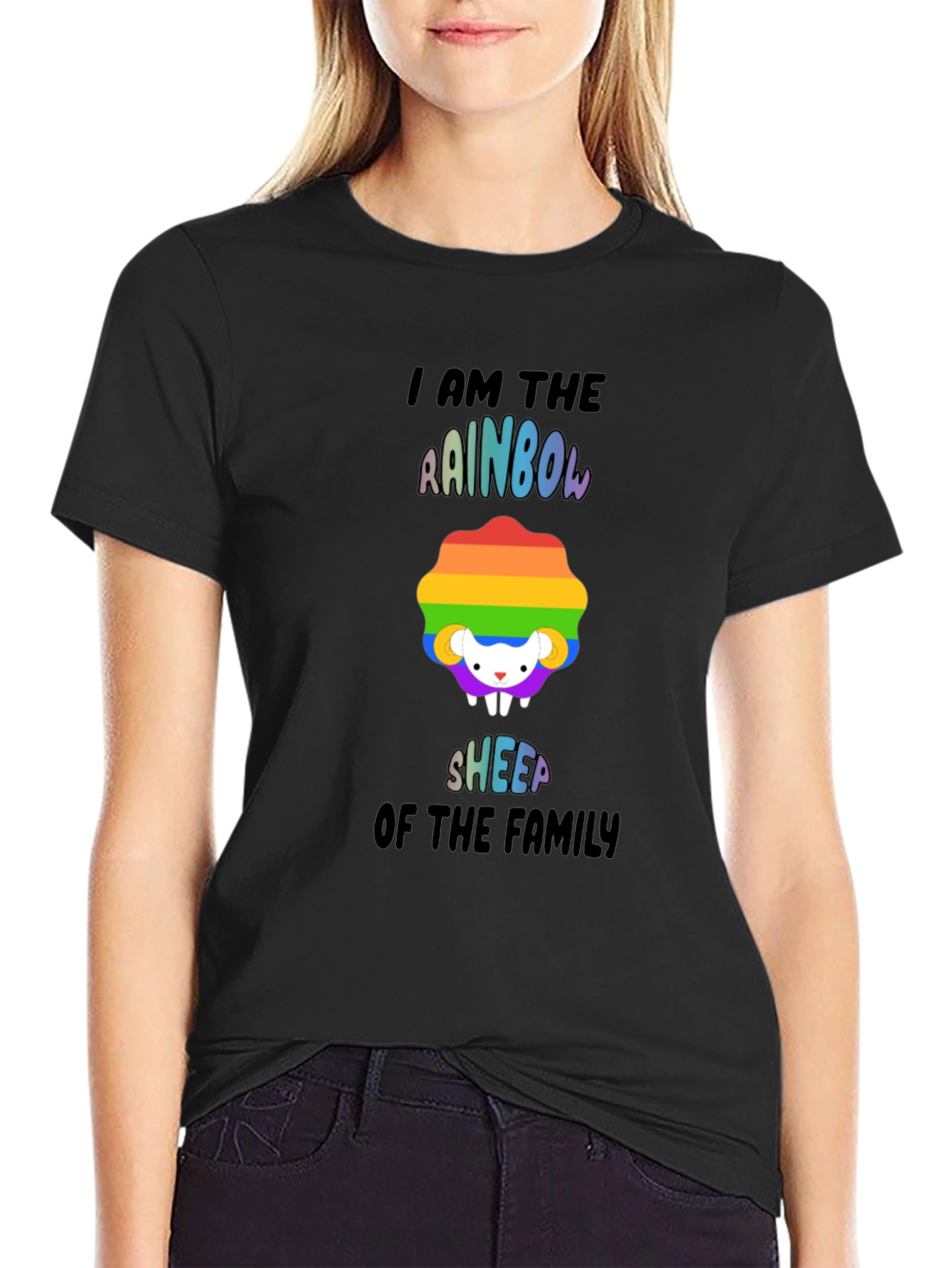 Rainbow Sheep Family T-Shirt
