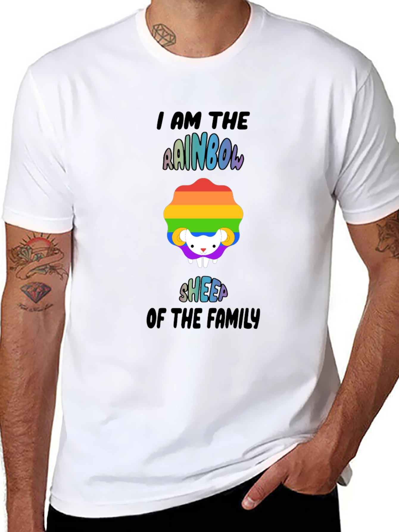 Rainbow Sheep Family T-Shirt