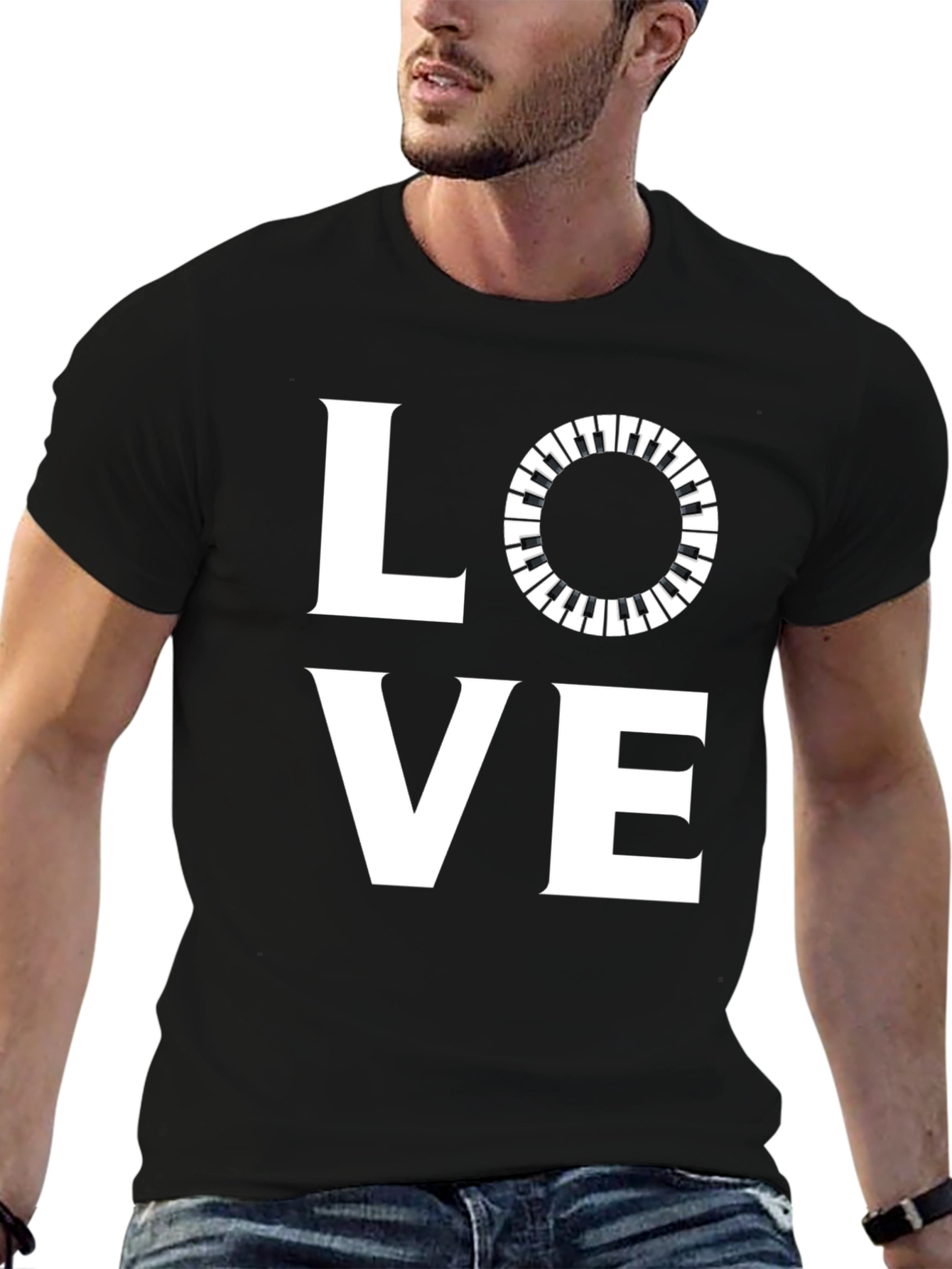 Love Music T-Shirt - Piano Keys Design