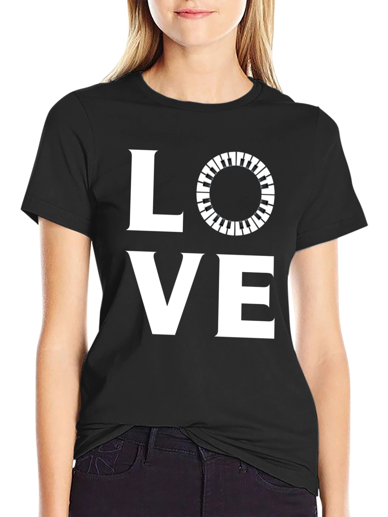 Love Music T-Shirt - Piano Keys Design