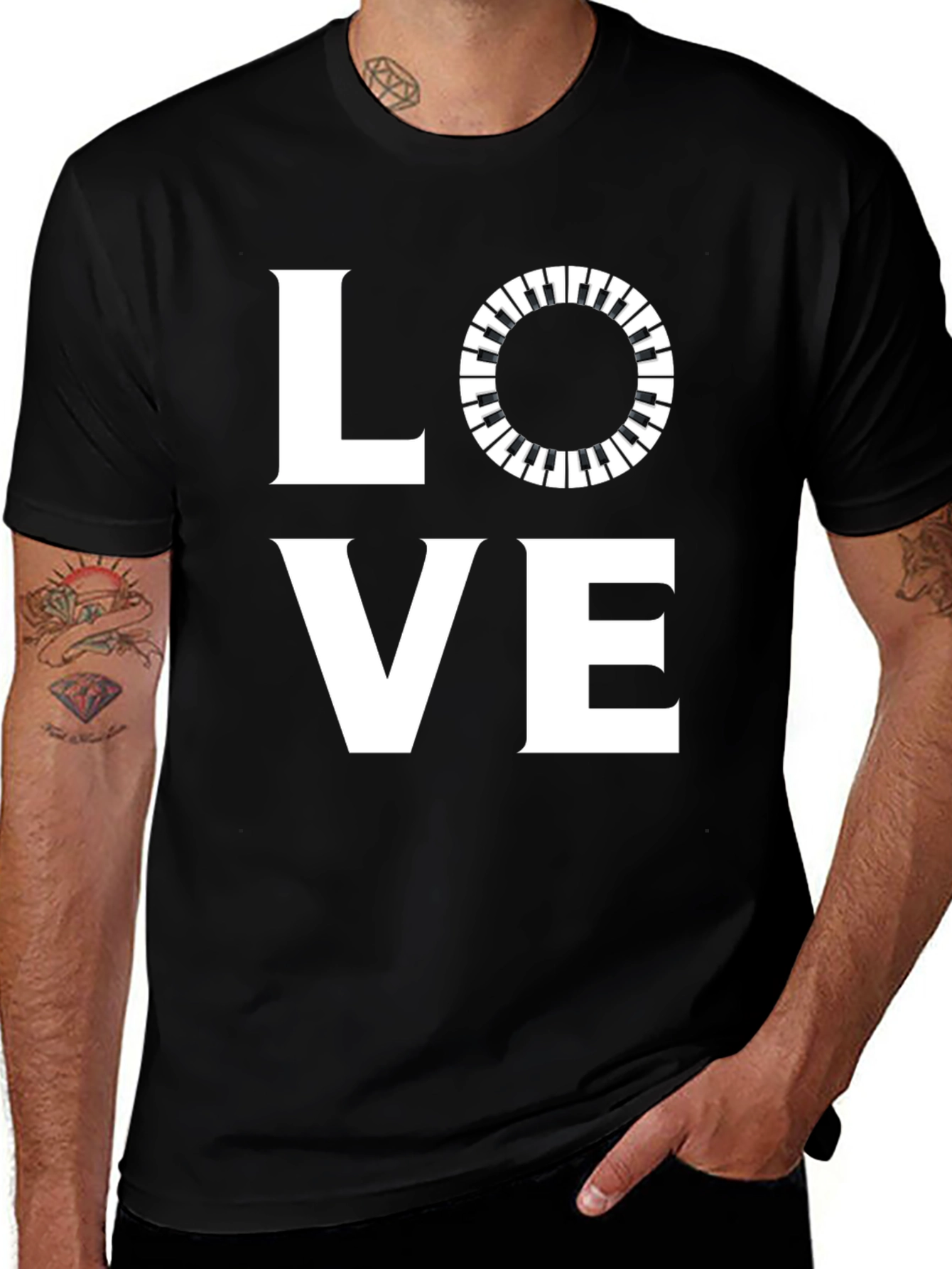 Love Music T-Shirt - Piano Keys Design