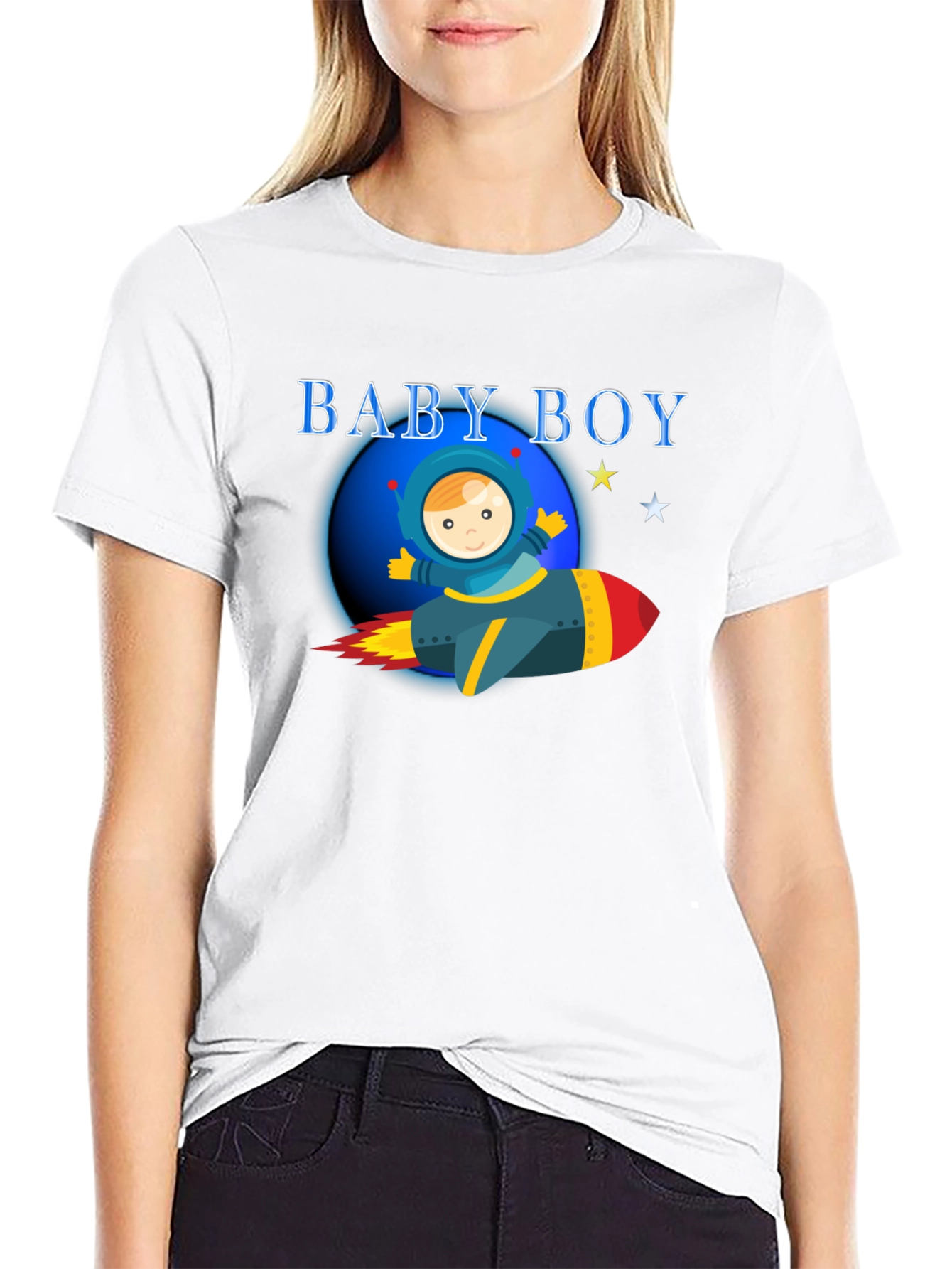 Baby Boy Astronaut T-Shirt - Rocket Ship Design