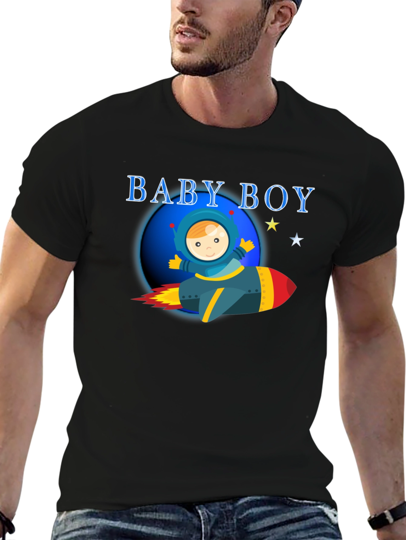 Baby Boy Astronaut T-Shirt - Rocket Ship Design