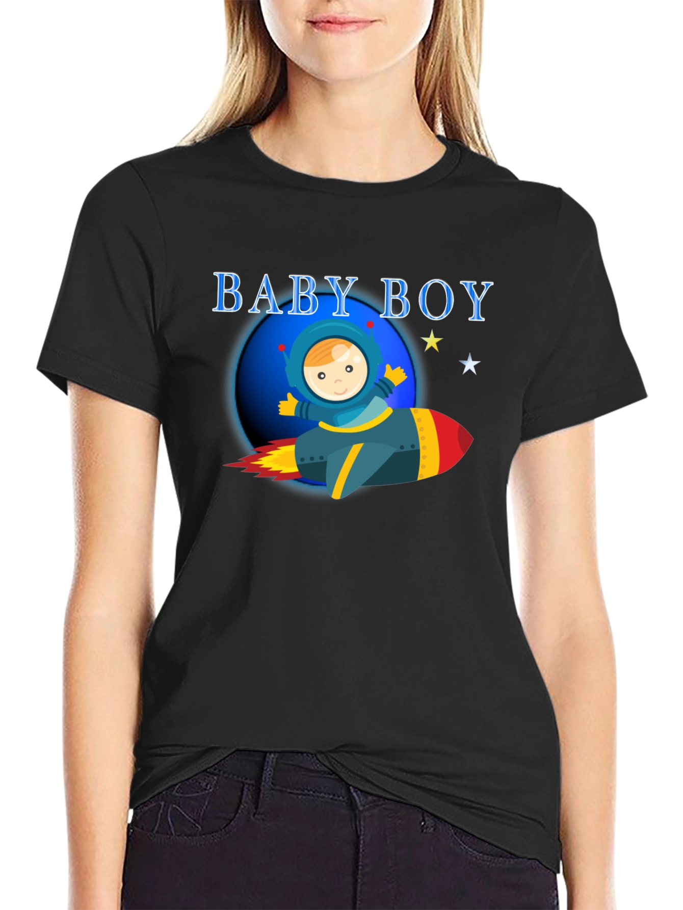 Baby Boy Astronaut T-Shirt - Rocket Ship Design