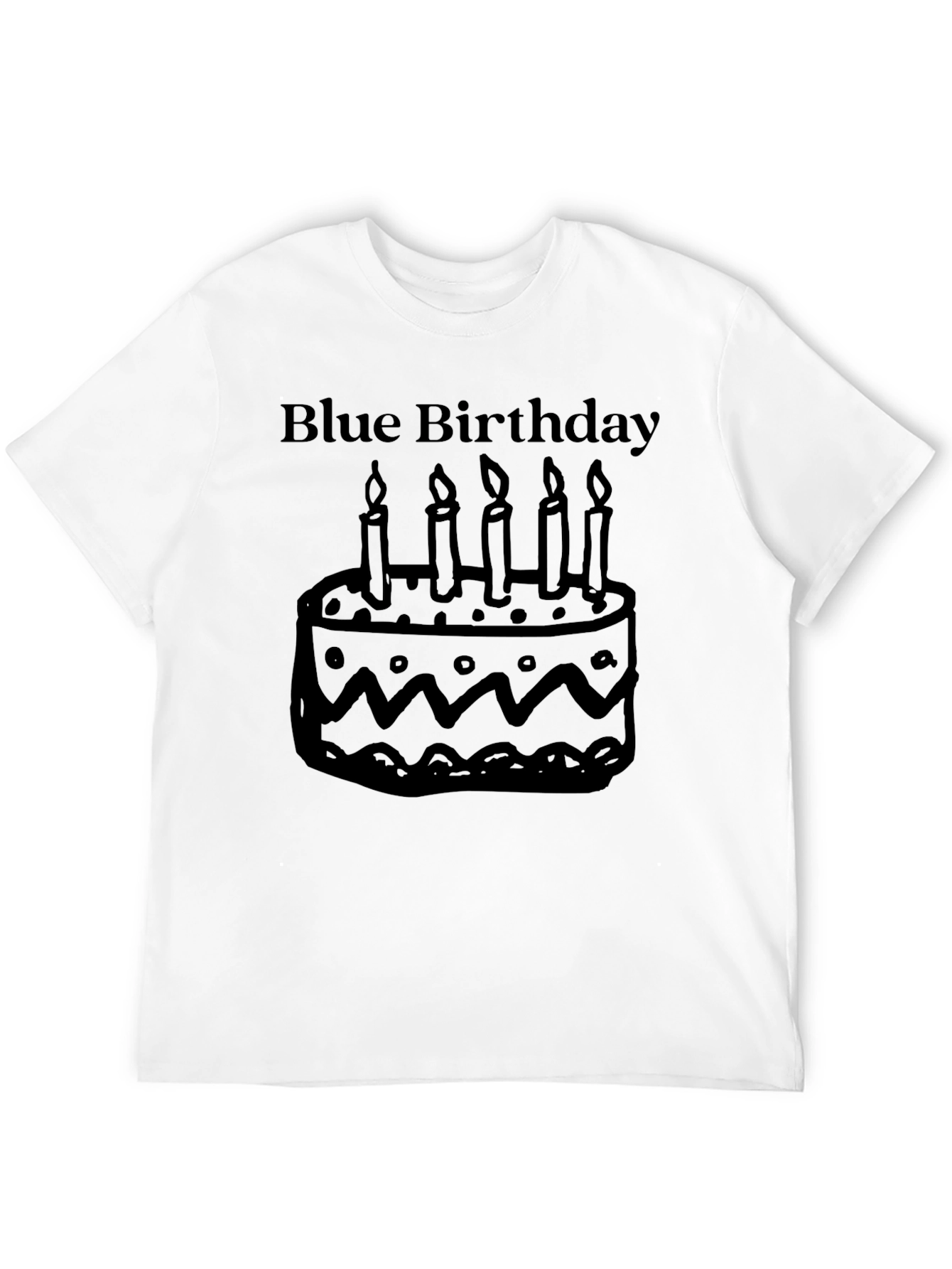 Blue Birthday Cake Graphic T-Shirt
