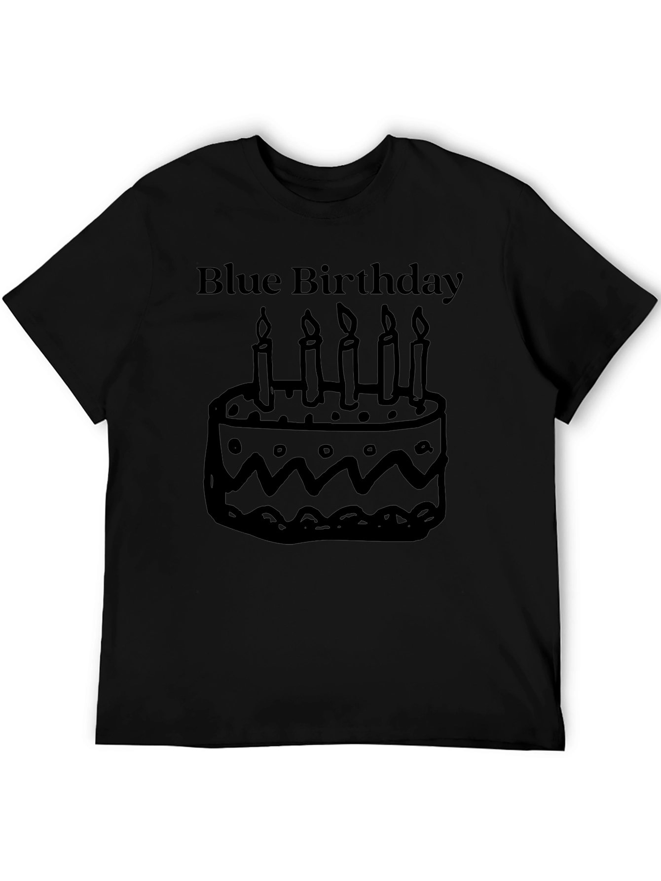 Blue Birthday Cake Graphic T-Shirt