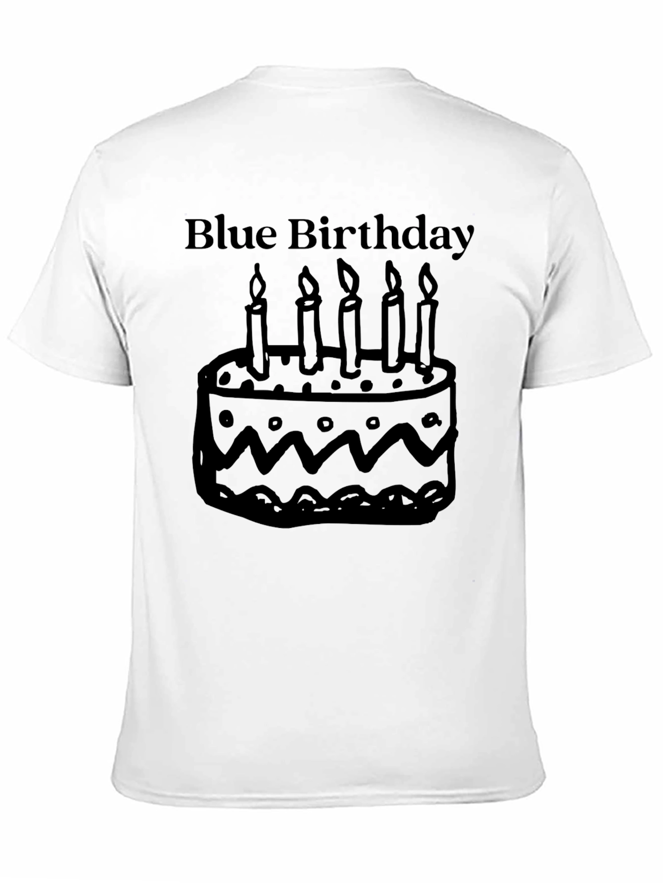 Blue Birthday Cake Graphic T-Shirt