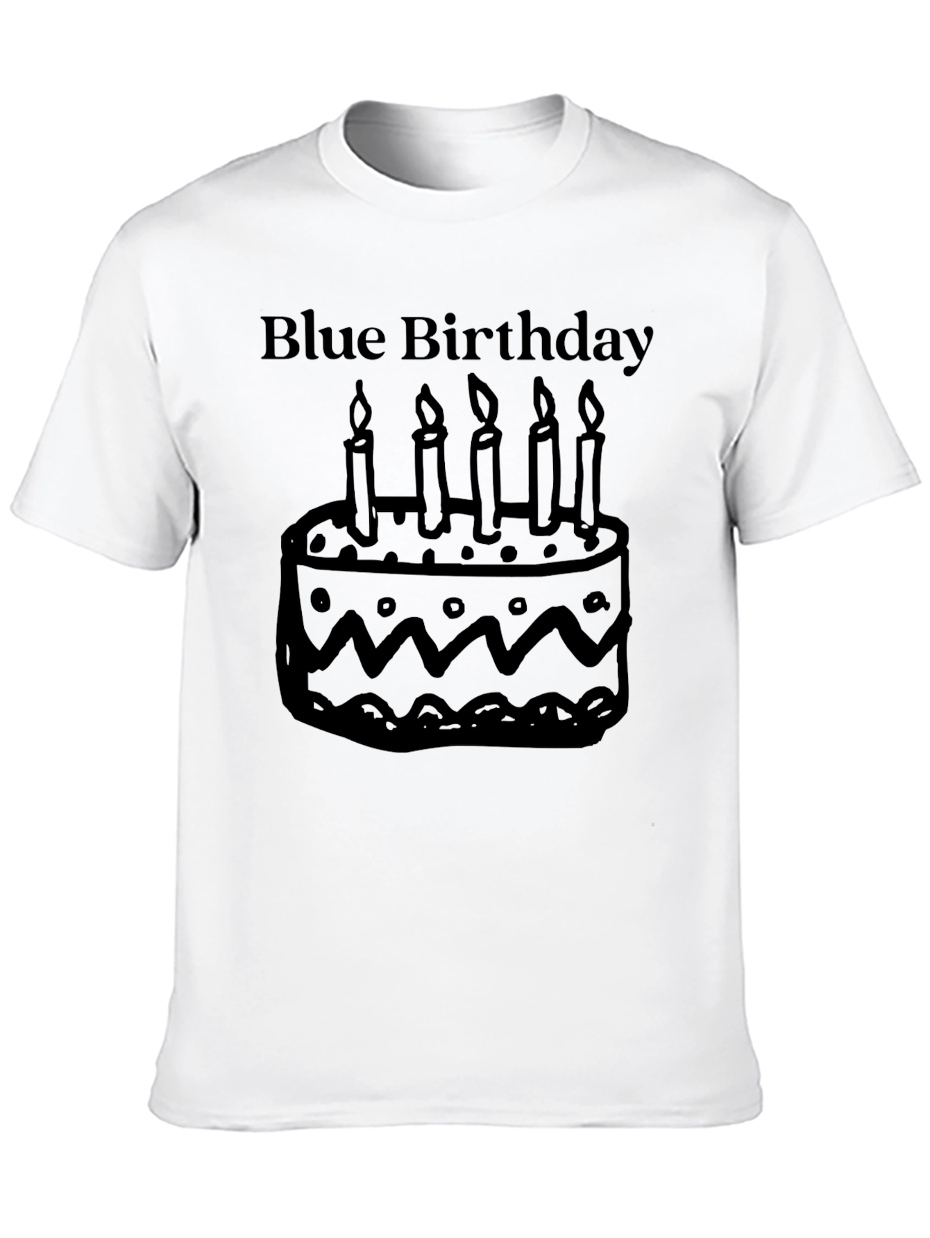 Blue Birthday Cake Graphic T-Shirt