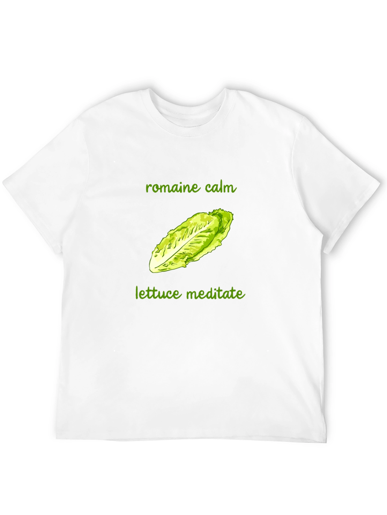 Romaine Calm Lettuce Meditate T-Shirt - Black Cotton