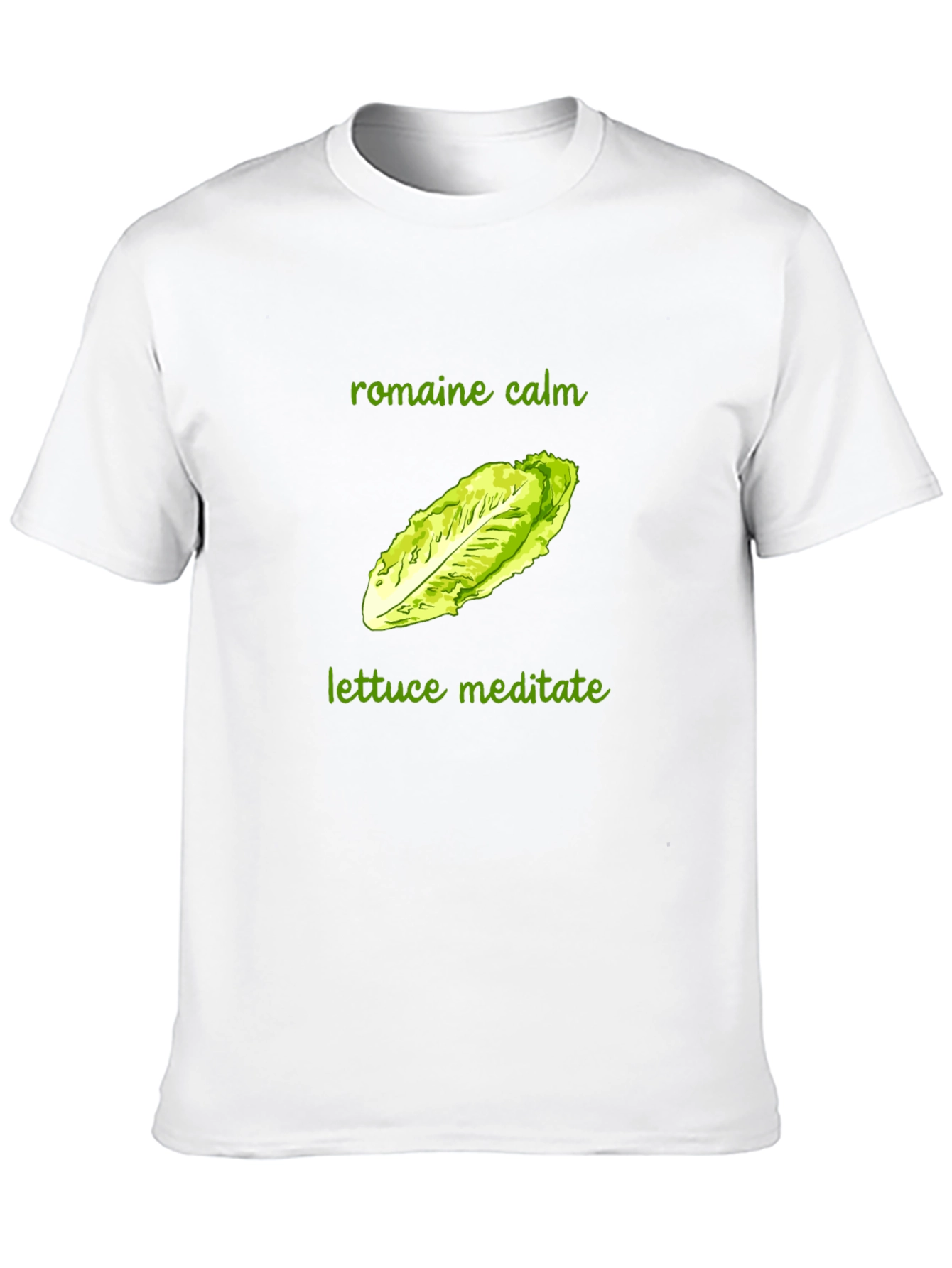 Romaine Calm Lettuce Meditate T-Shirt - Black Cotton