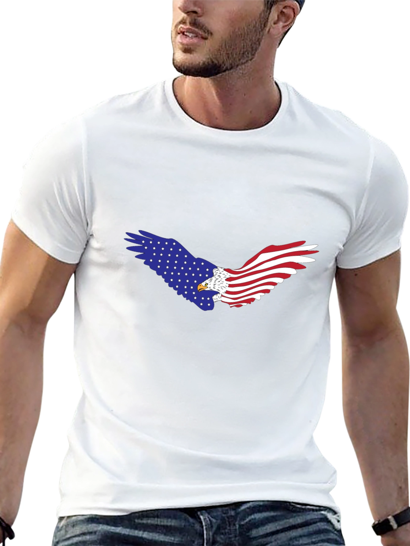 American Flag Eagle Graphic T-Shirt