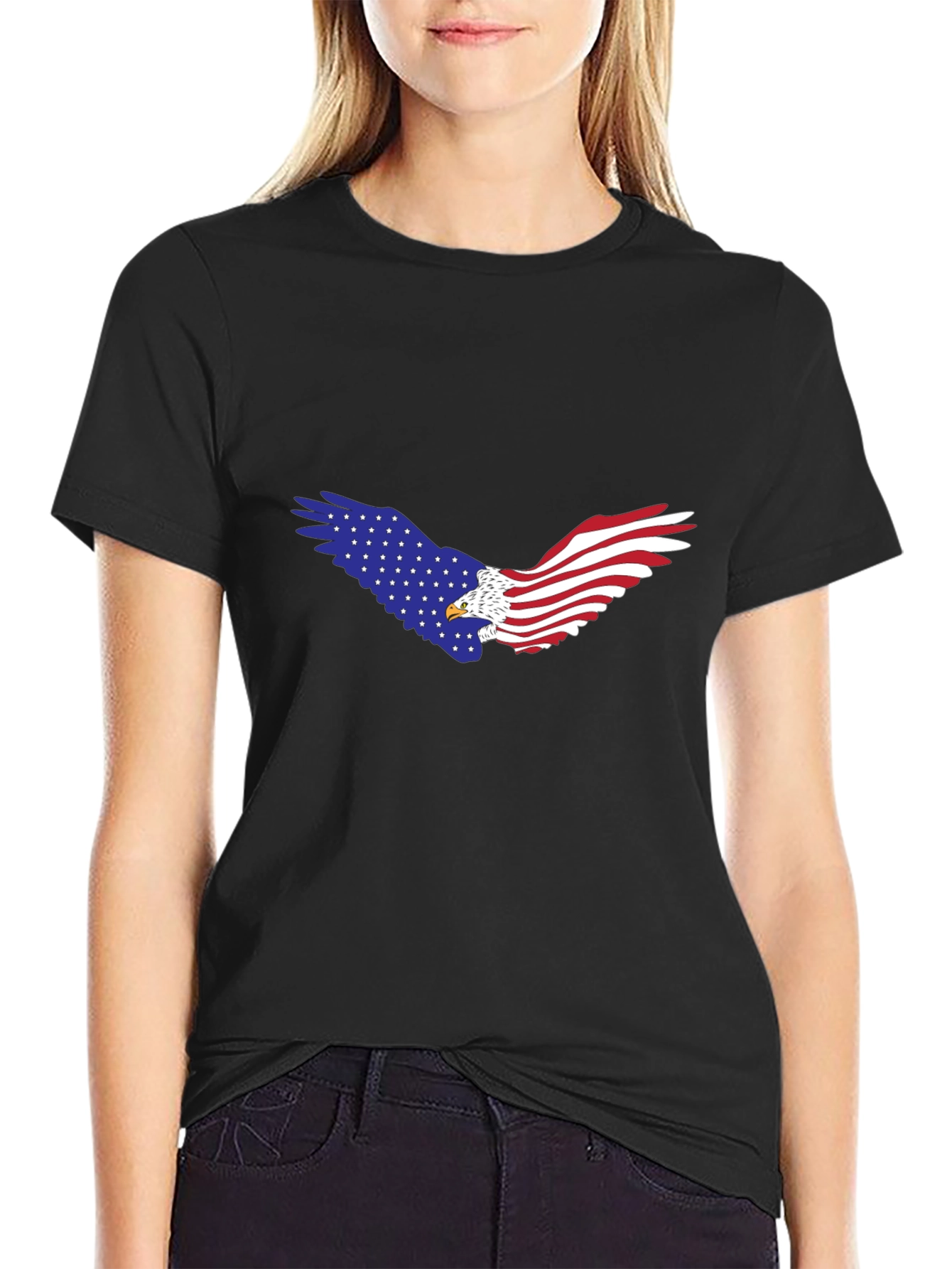 American Flag Eagle Graphic T-Shirt