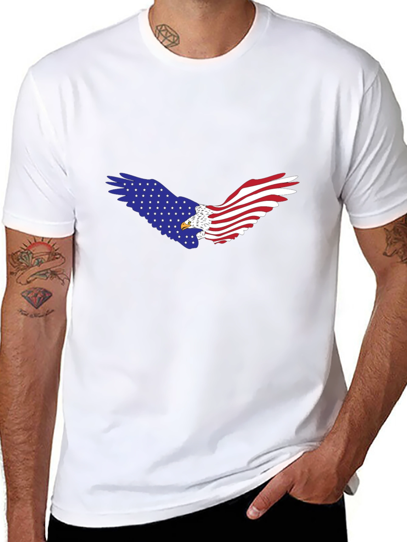 American Flag Eagle Graphic T-Shirt