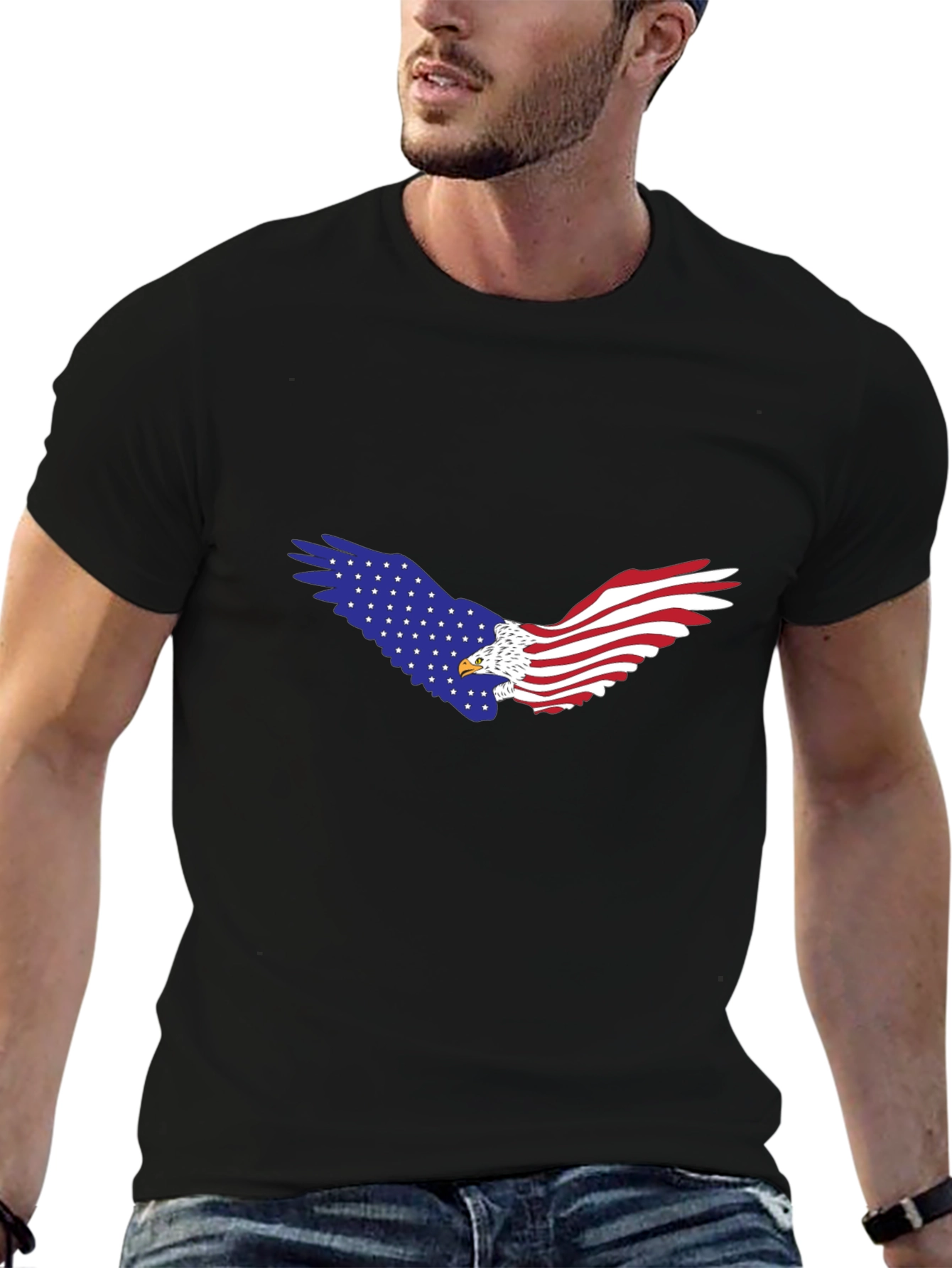 American Flag Eagle Graphic T-Shirt