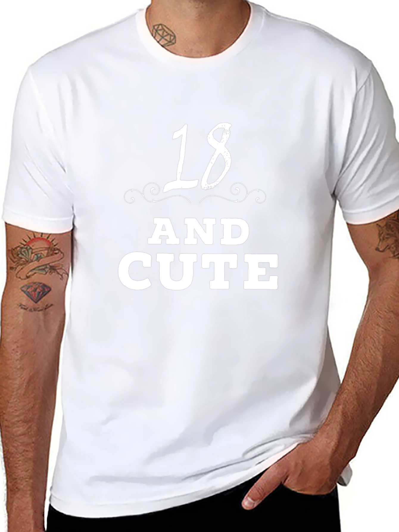 18 and Cute Black T-Shirt - Birthday Gift