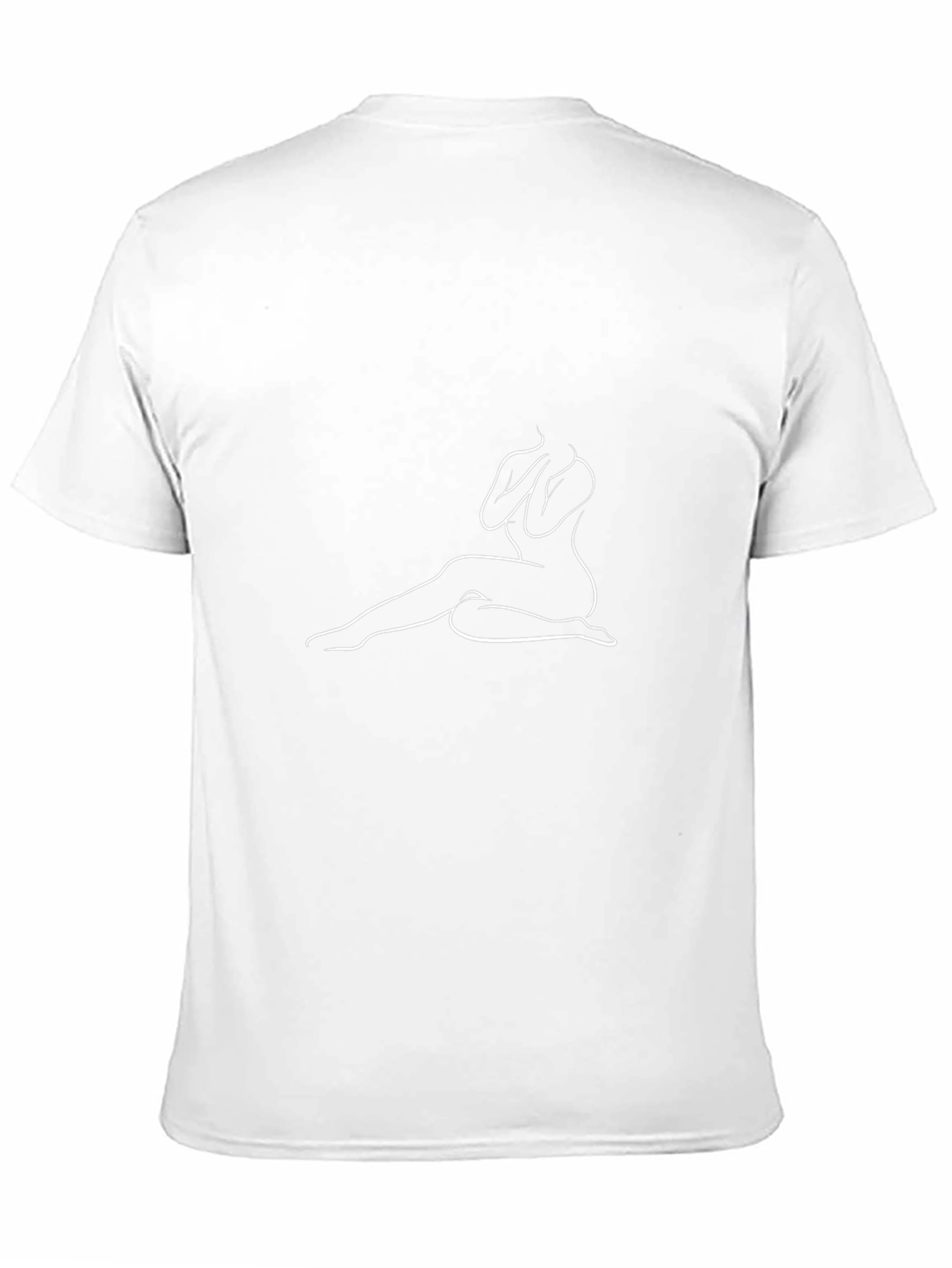 Minimalist Woman Outline Black T-Shirt