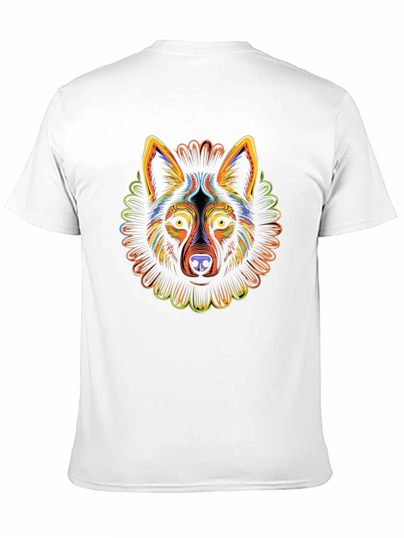 Psychedelic Wolf Graphic T-Shirt - Mens Black Tee