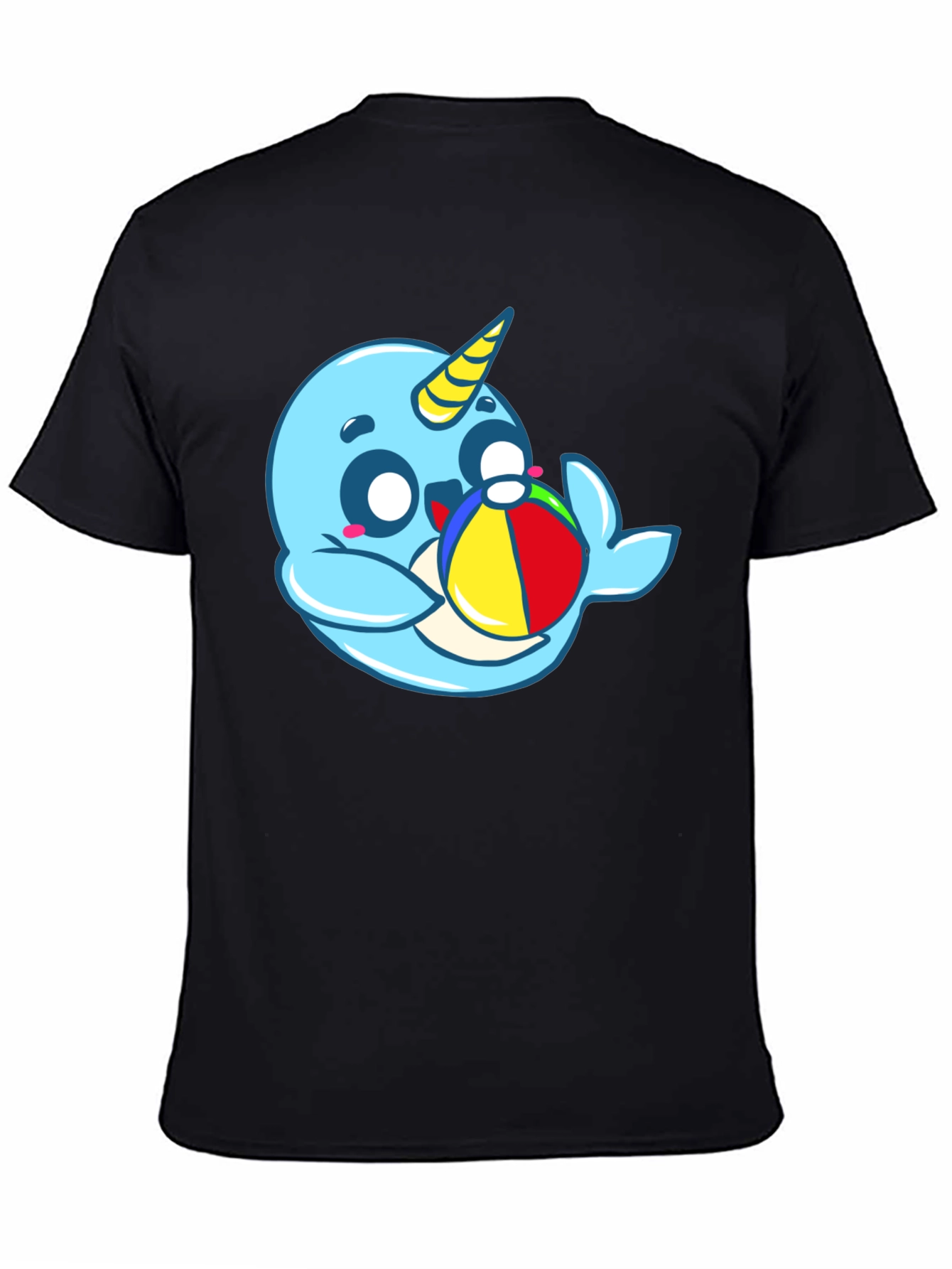 Cute Narwhal with Beach Ball Graphic Tee