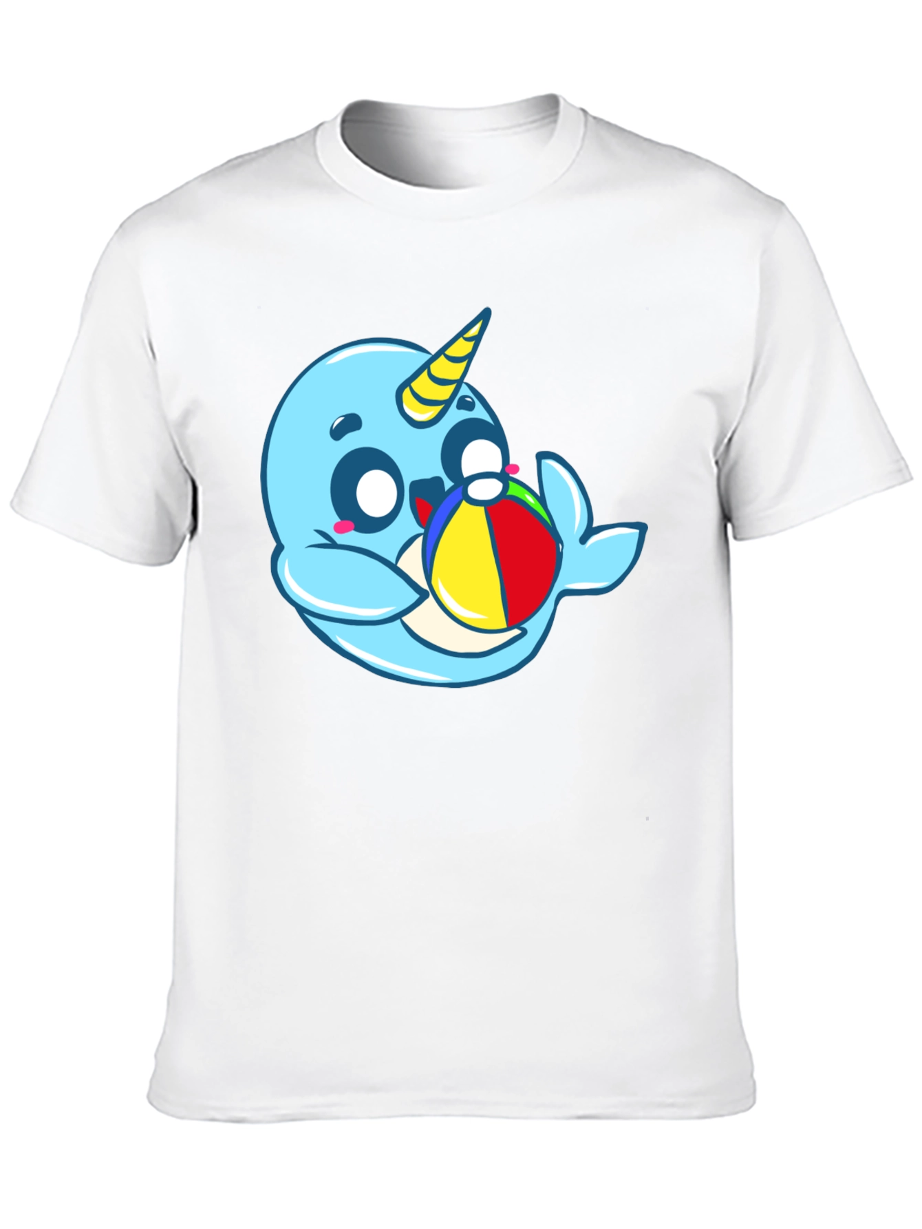 Cute Narwhal with Beach Ball Graphic Tee
