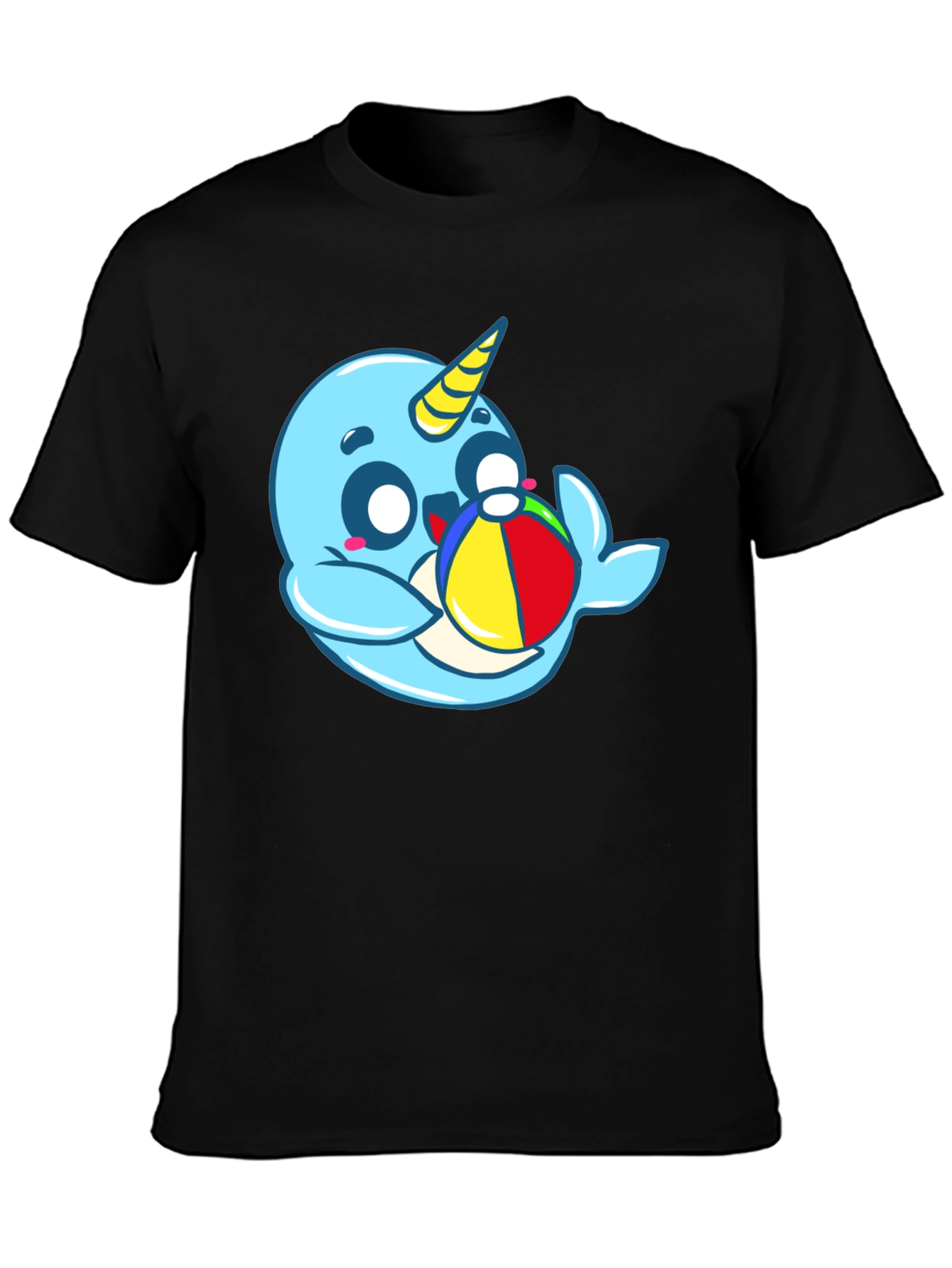 Cute Narwhal with Beach Ball Graphic Tee