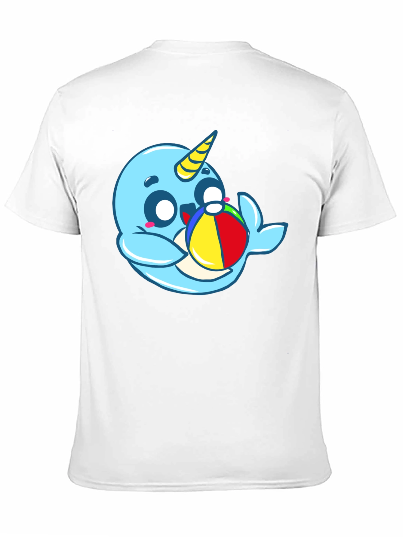 Cute Narwhal with Beach Ball Graphic Tee