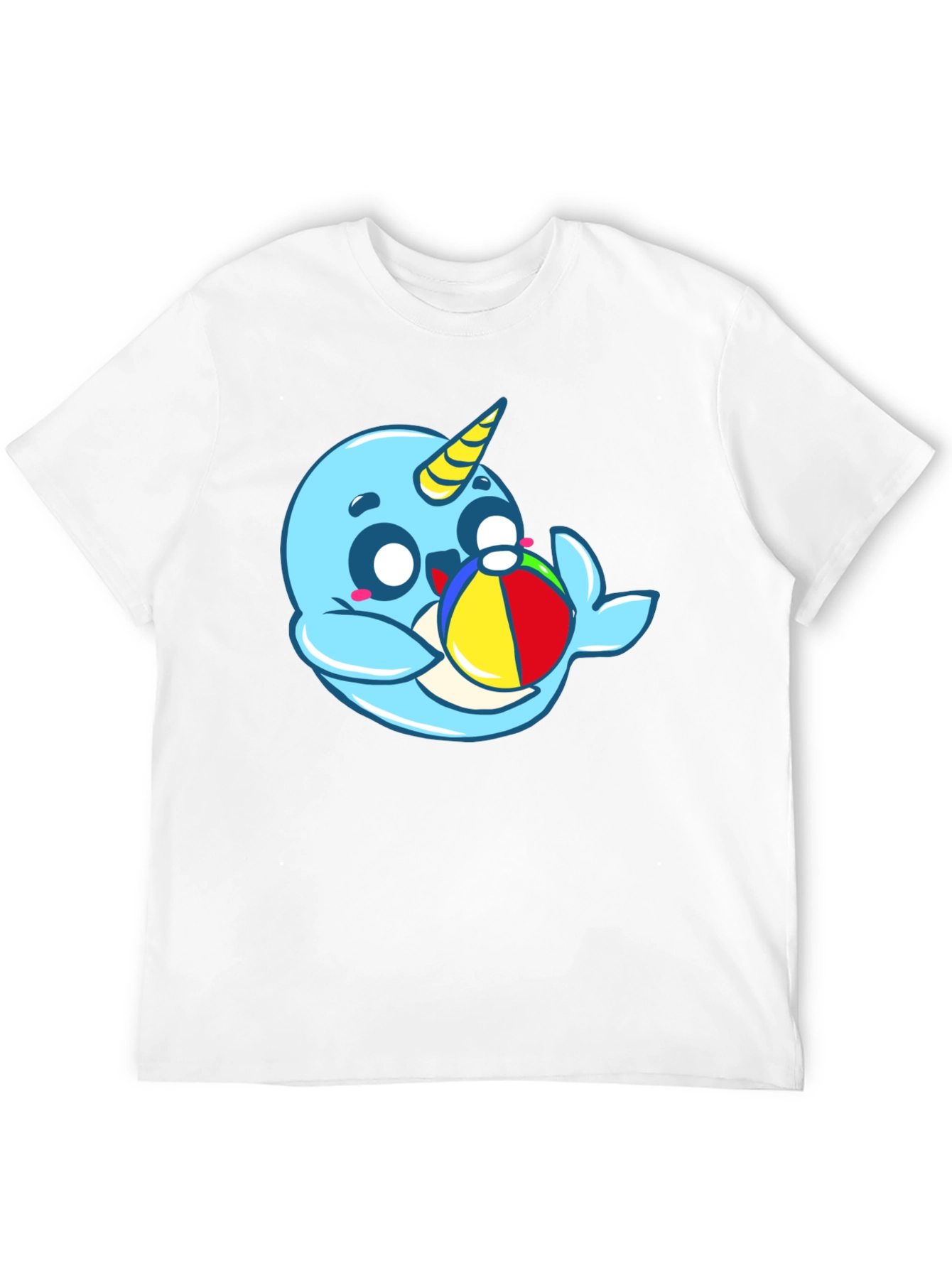 Cute Narwhal with Beach Ball Graphic Tee