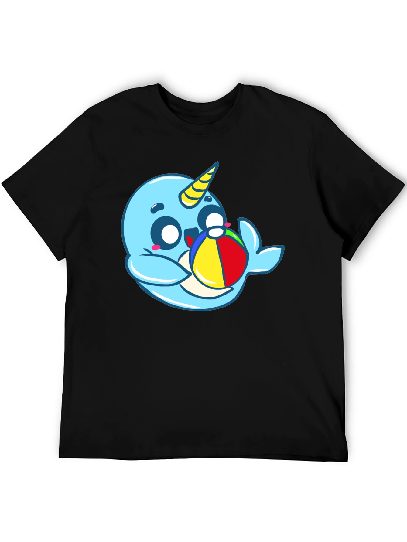 Cute Narwhal with Beach Ball Graphic Tee