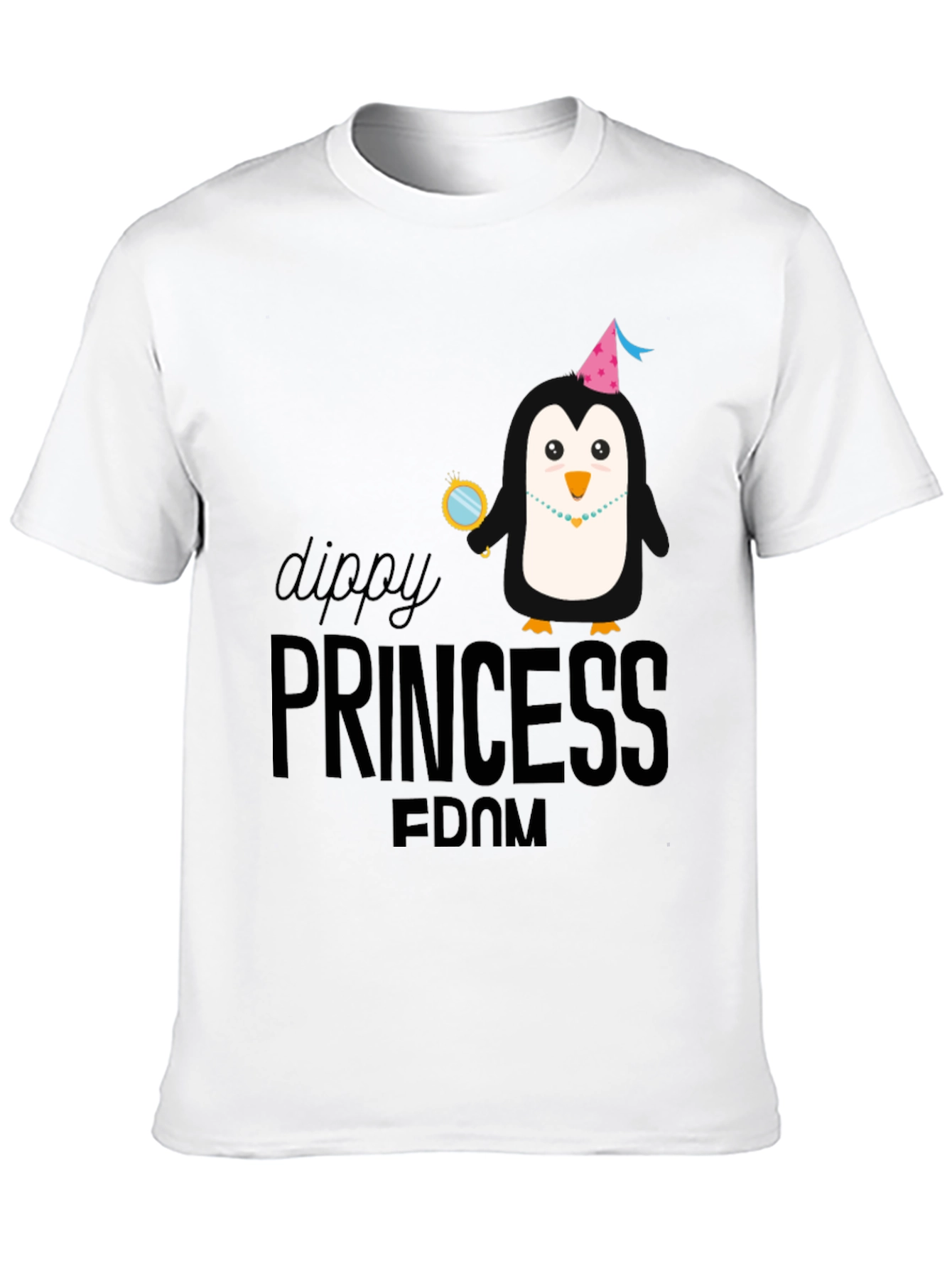 Dippy Princess Penguin Black Graphic Tee