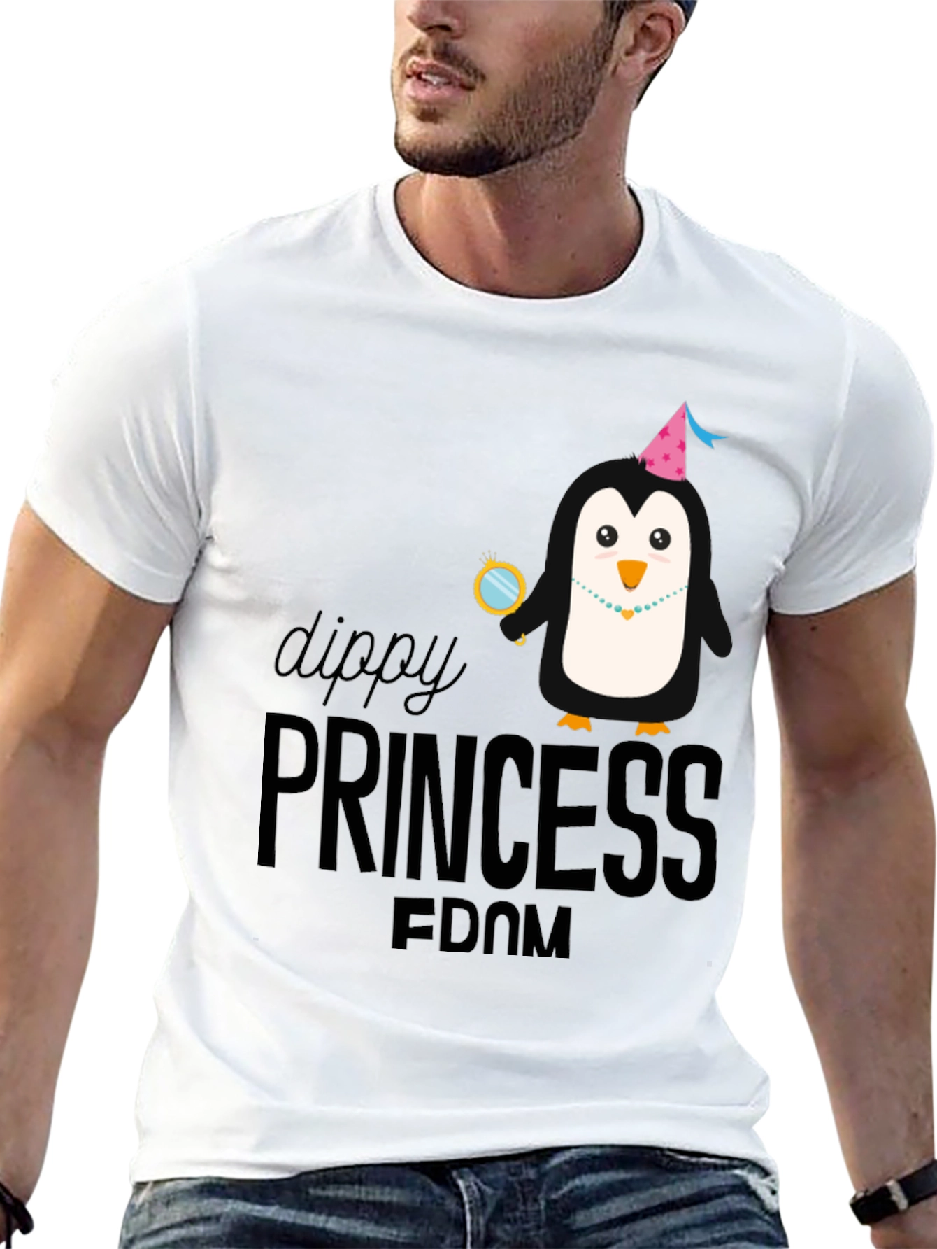 Dippy Princess Penguin Black Graphic Tee