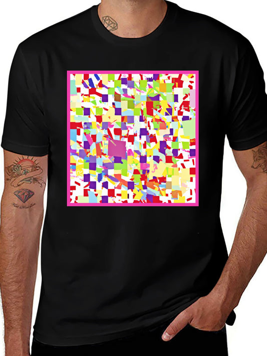 Abstract Colorful Square Pattern Graphic T-Shirt