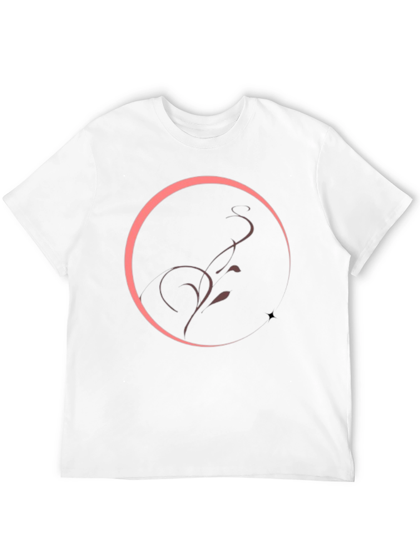 Elegant Circle Vine Graphic Tee - Black