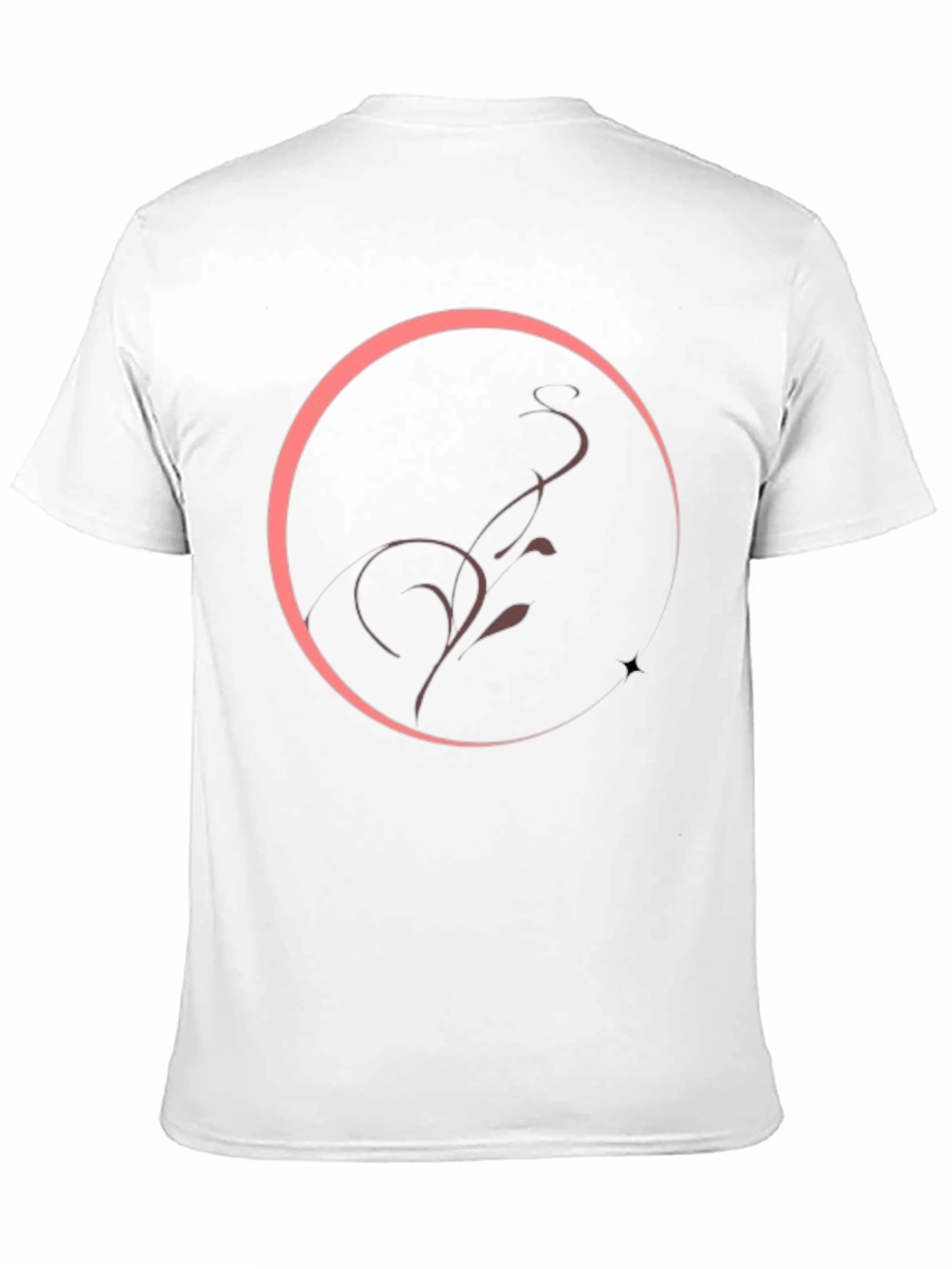 Elegant Circle Vine Graphic Tee - Black