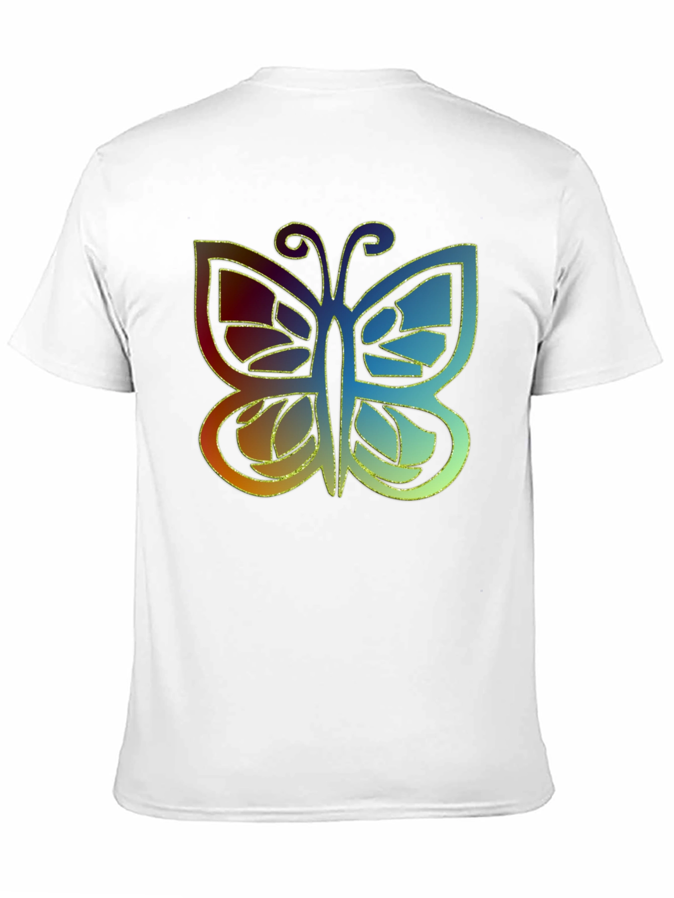 Butterfly Graphic Print Mens Black T-Shirt