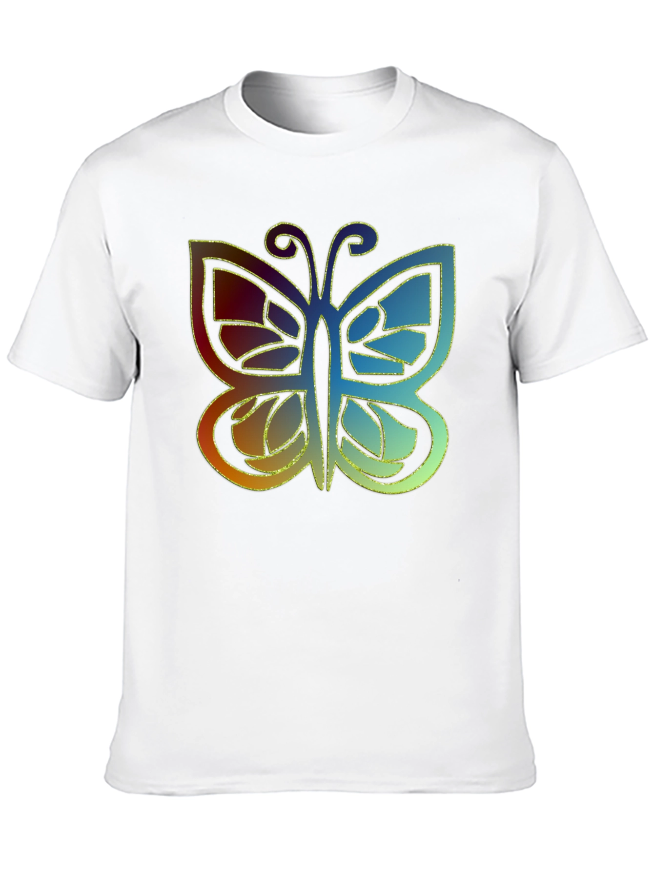 Butterfly Graphic Print Mens Black T-Shirt