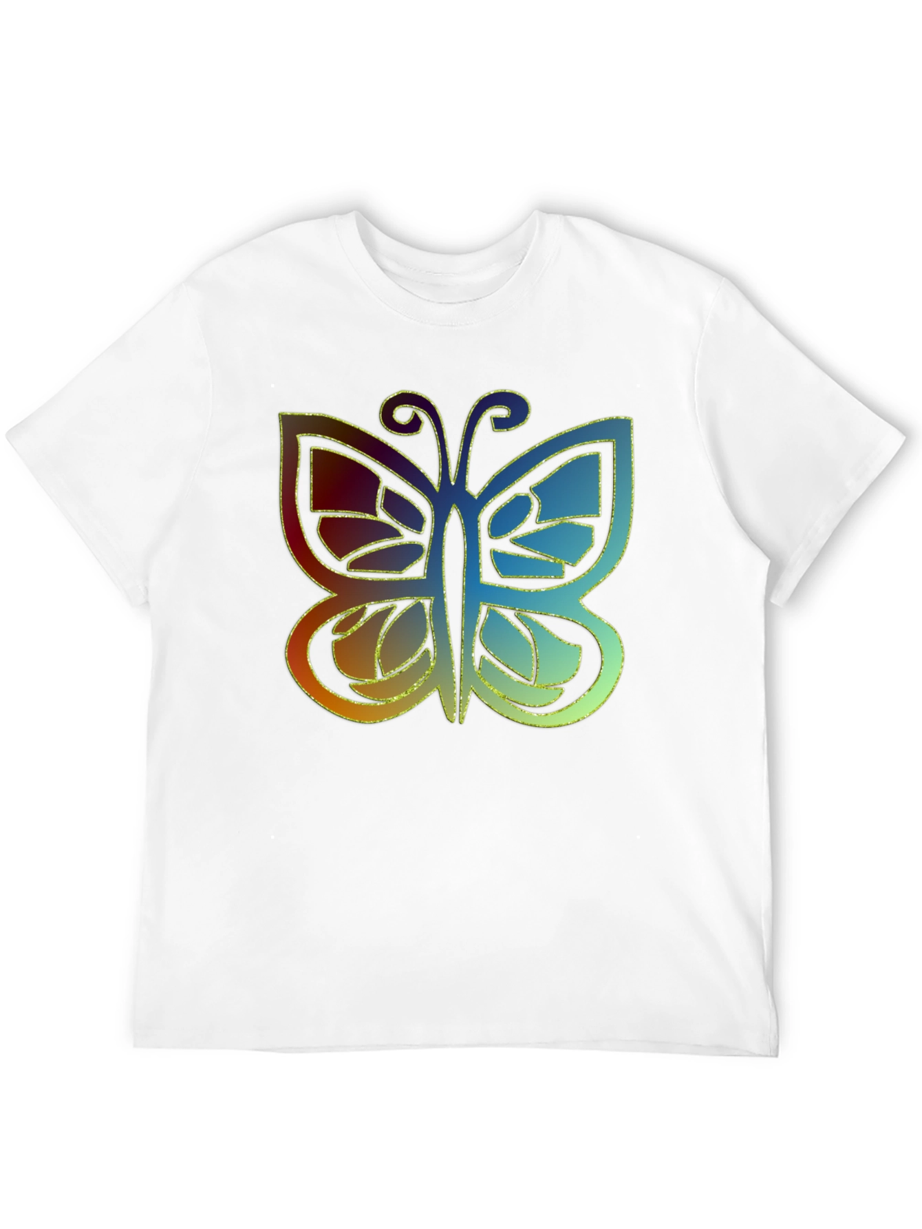 Butterfly Graphic Print Mens Black T-Shirt