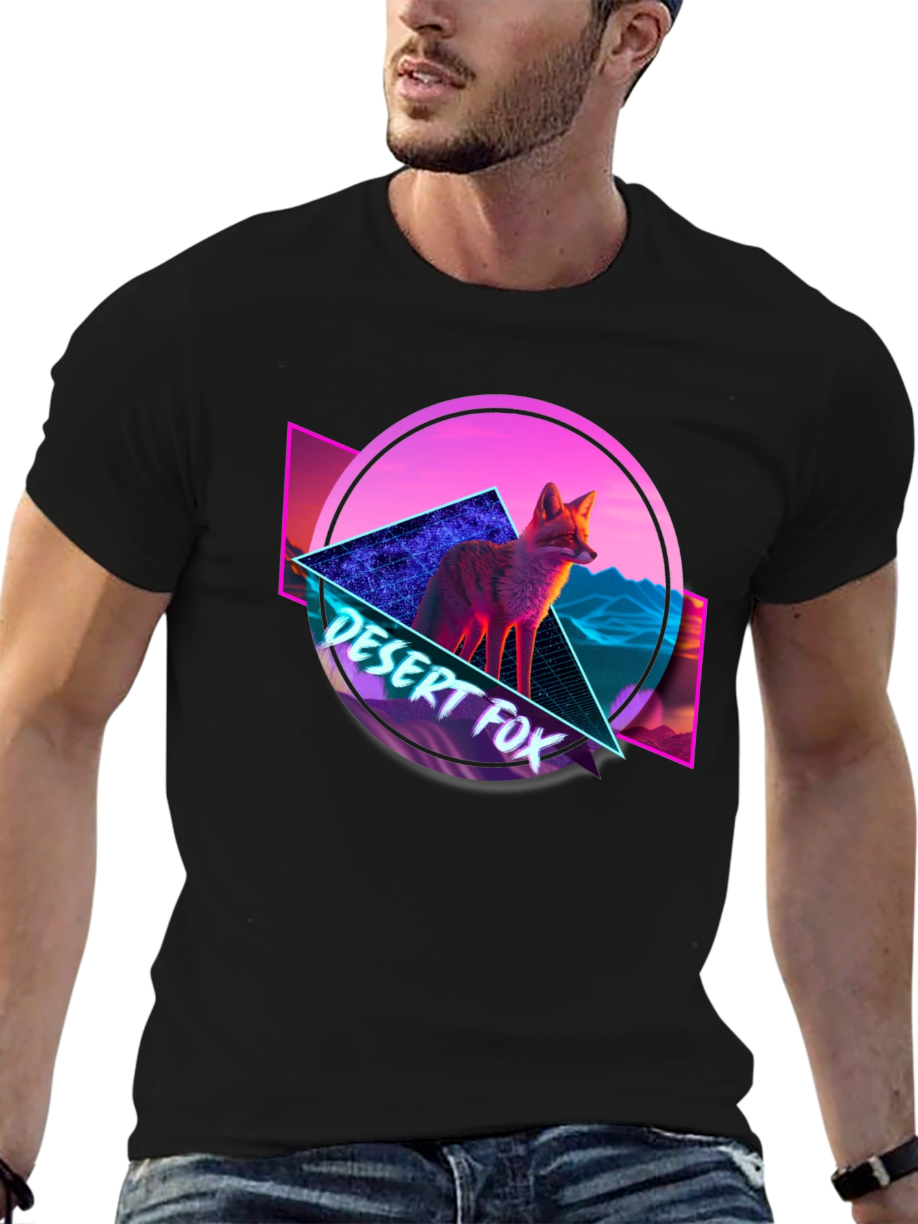 Retro Desert Fox Graphic T-Shirt