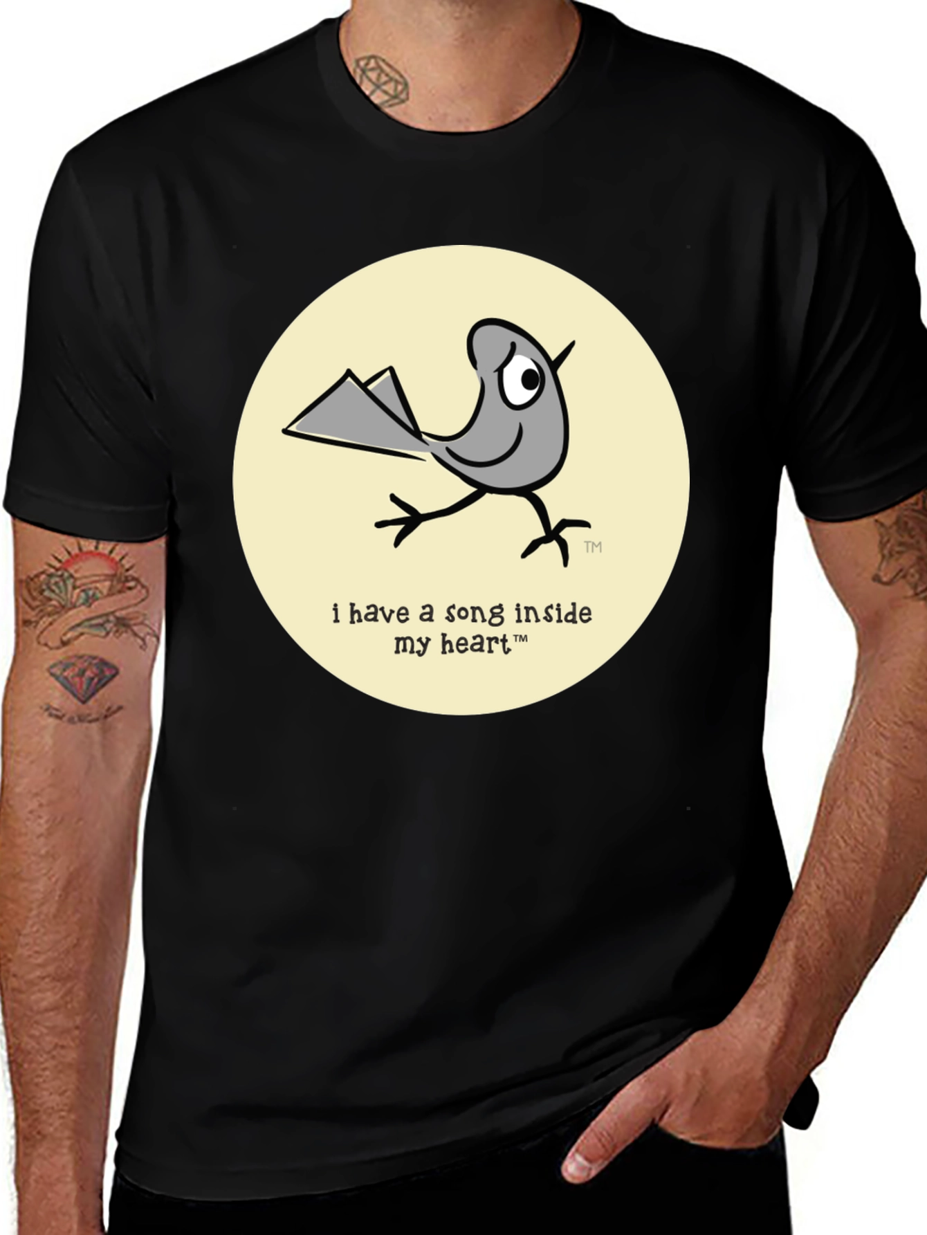 Whimsical Bird T-Shirt - Song Inside My Heart Design