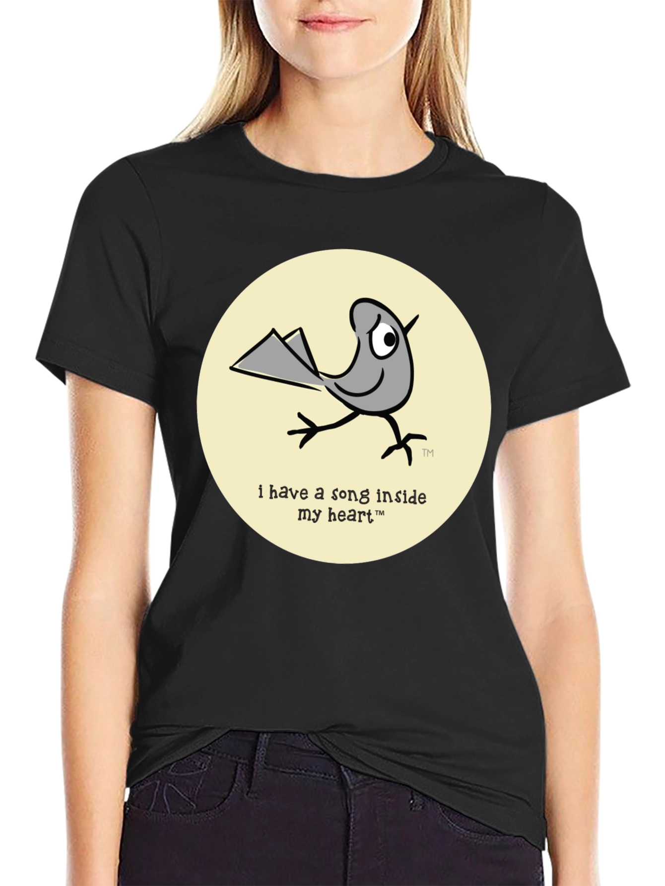 Whimsical Bird T-Shirt - Song Inside My Heart Design