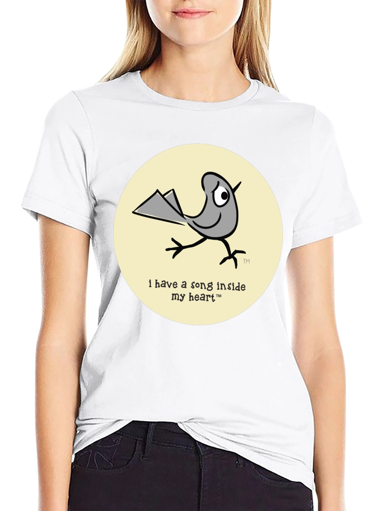 Whimsical Bird T-Shirt - Song Inside My Heart Design