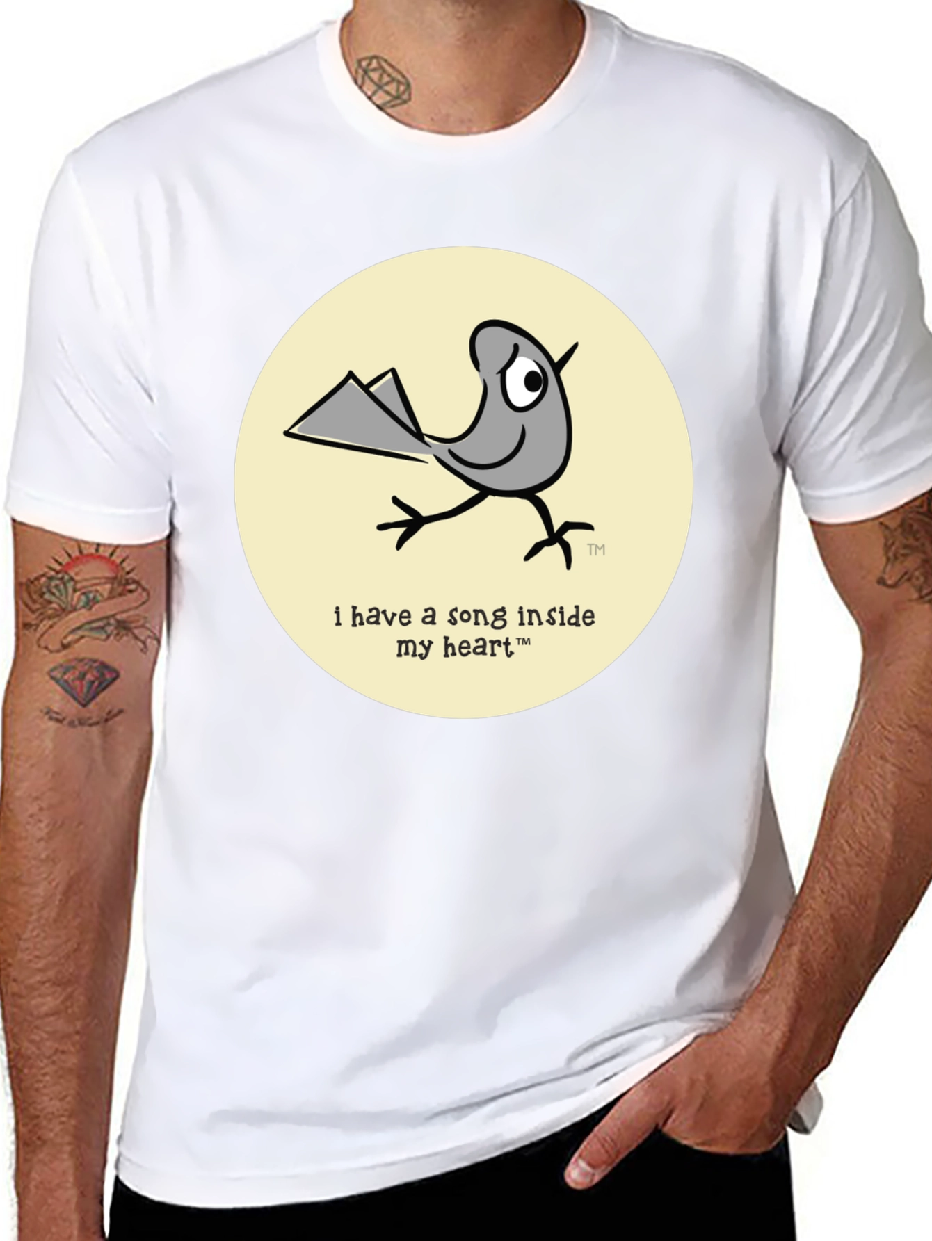 Whimsical Bird T-Shirt - Song Inside My Heart Design
