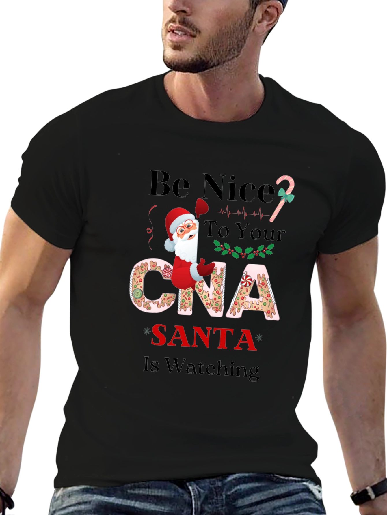 Be Nice to Your CNA Santa T-Shirt
