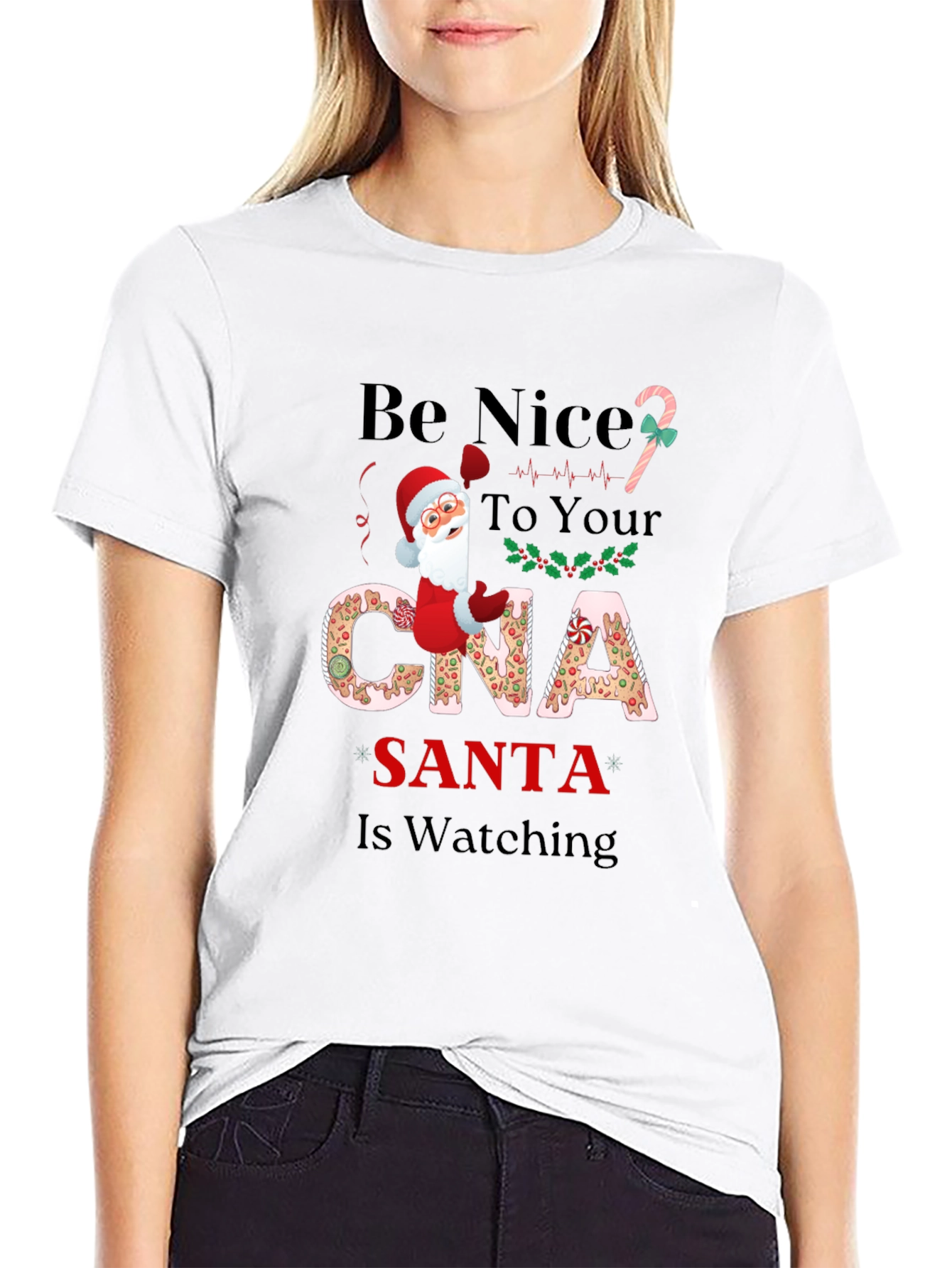 Be Nice to Your CNA Santa T-Shirt