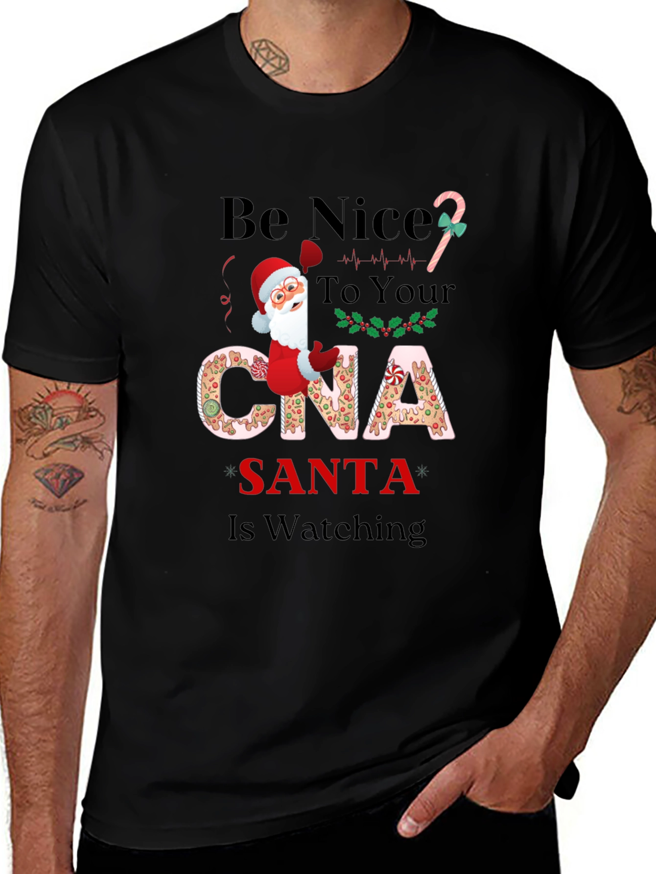 Be Nice to Your CNA Santa T-Shirt